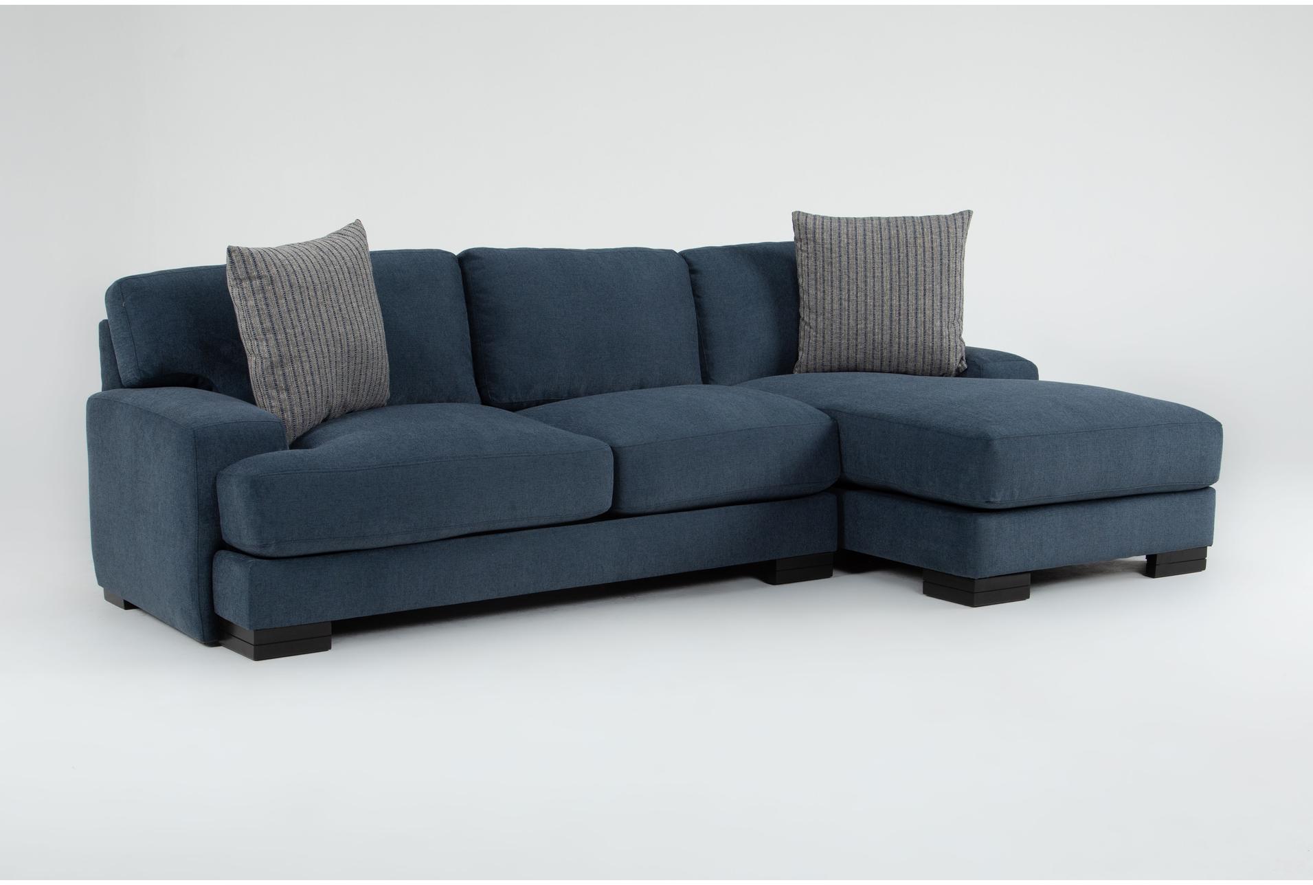aidan vi modular blue fabric 2 piece 111" sectional with right arm facing chaise | loose reversible back 1 aidan vi modular blue fabric 2 piece 111" sectional with right arm facing chaise | loose reversible back