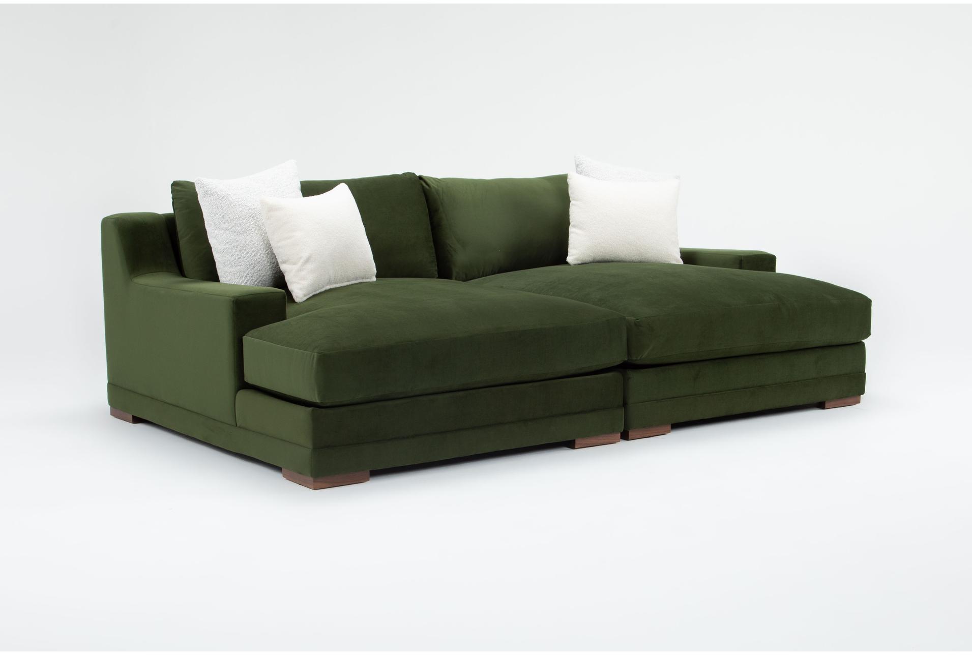 emmett ii grande 100" green velvet double chaise lounge | fabric 1 emmett ii grande 100" green velvet double chaise lounge | fabric