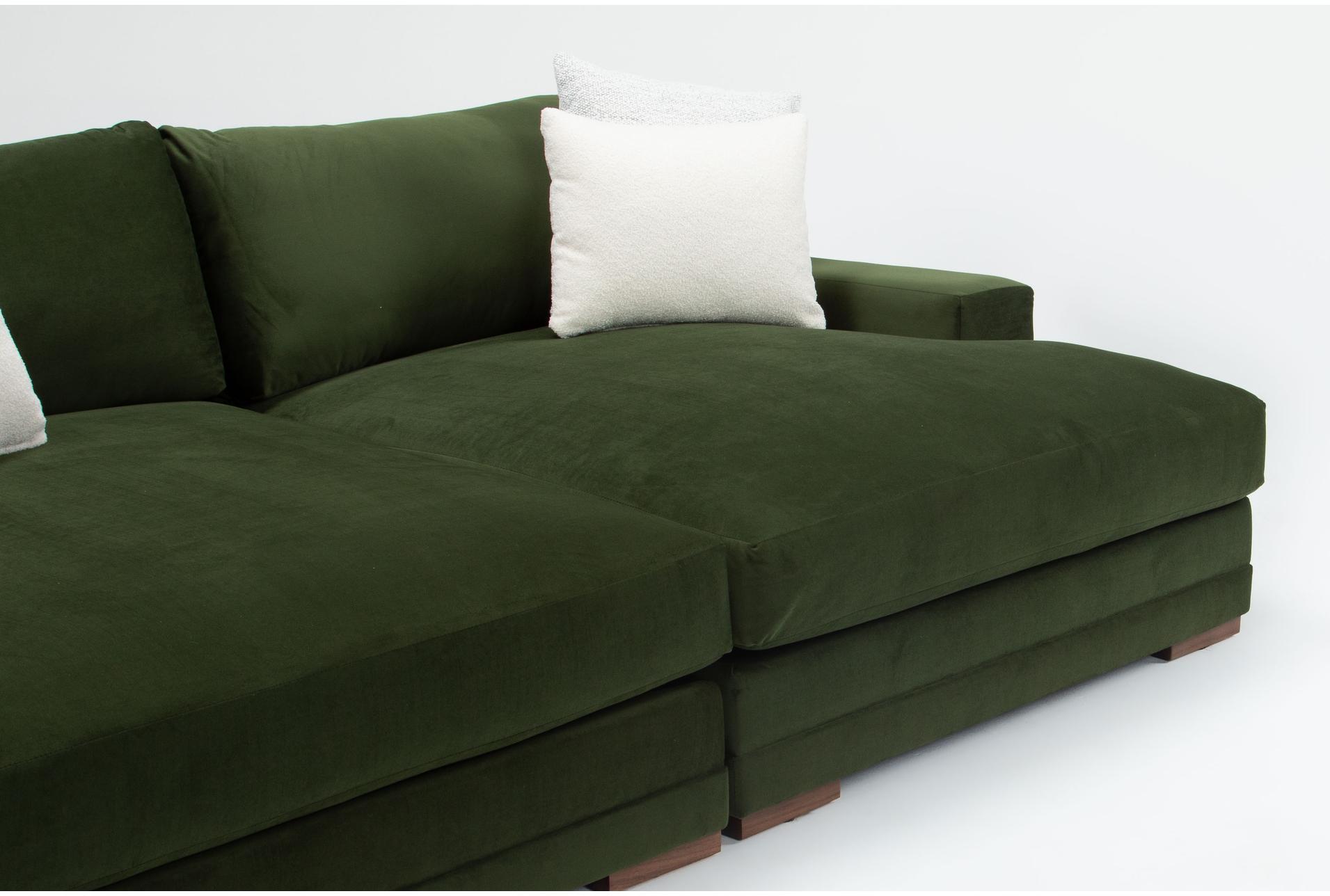 emmett ii grande 100" green velvet double chaise lounge | fabric 9 emmett ii grande 100" green velvet double chaise lounge | fabric