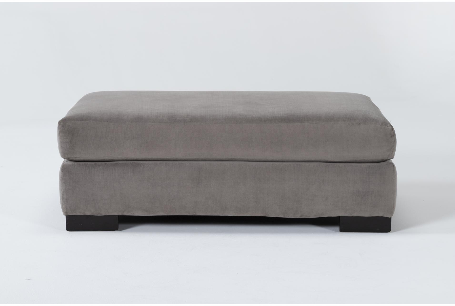 lodge grey performance fabric 52" velvet otter ottoman 1 lodge grey performance fabric 52" velvet otter ottoman