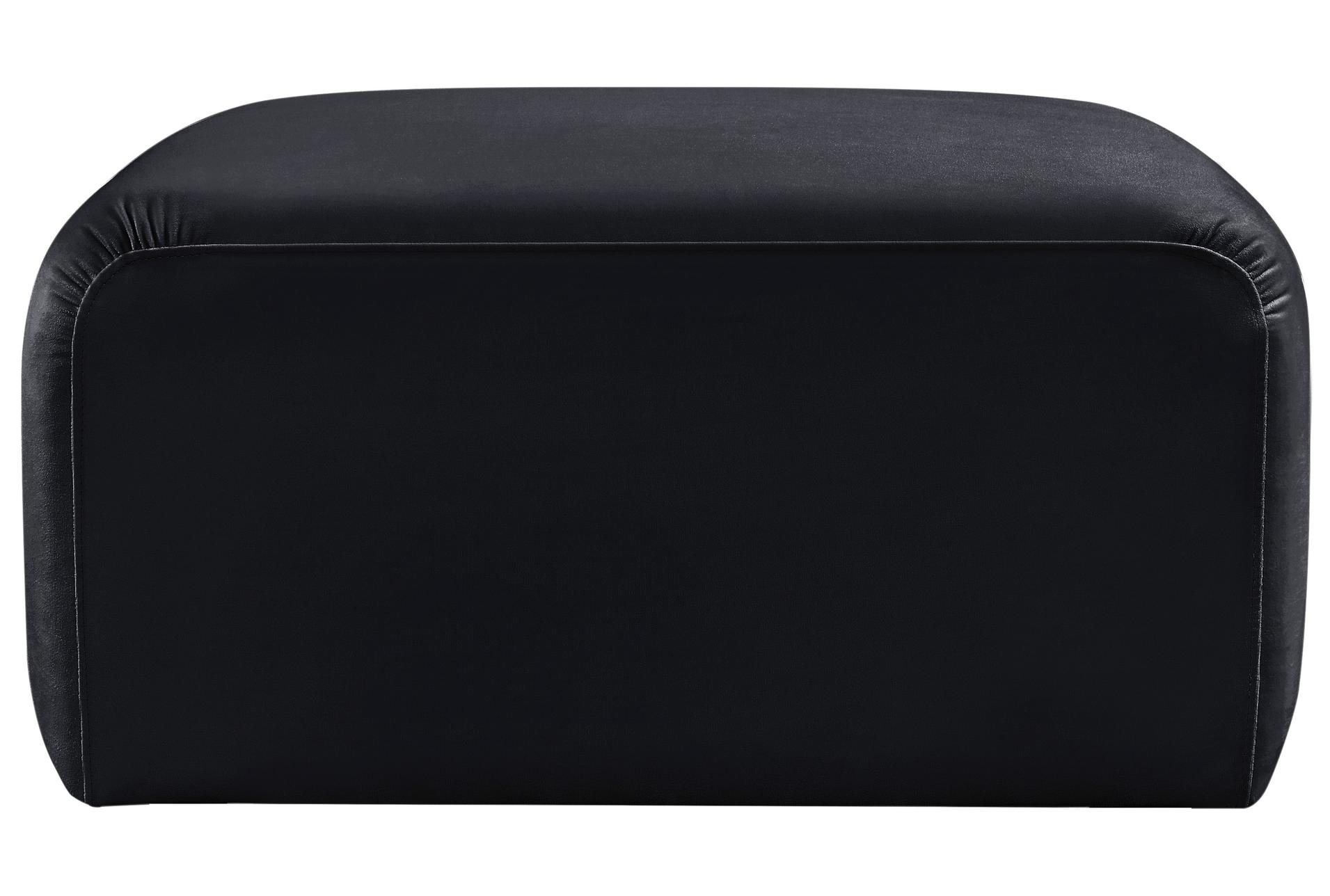 arc black velvet upholstered modular ottoman | square 10 arc black velvet upholstered modular ottoman | square