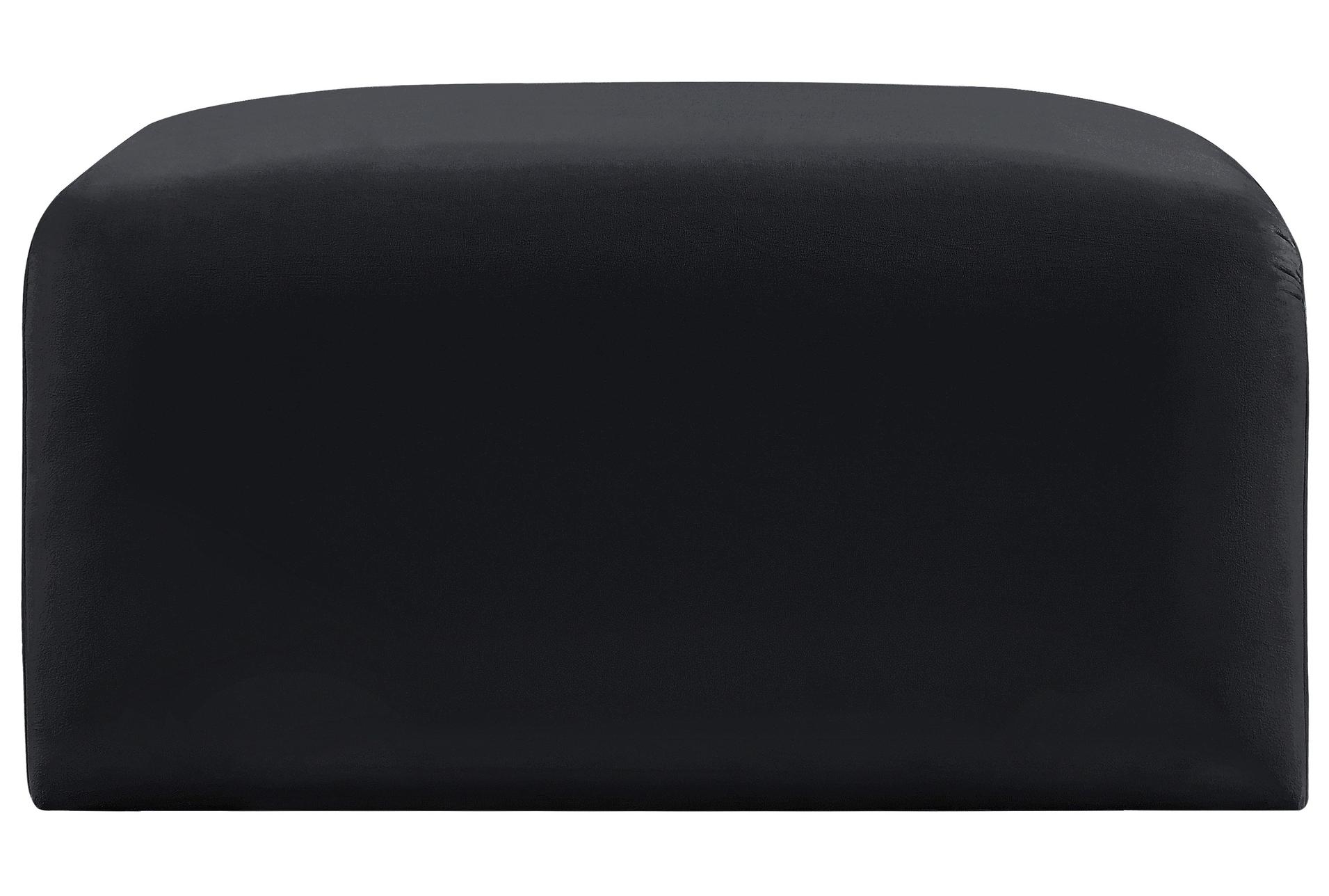 arc black velvet upholstered modular ottoman | square 11 arc black velvet upholstered modular ottoman | square