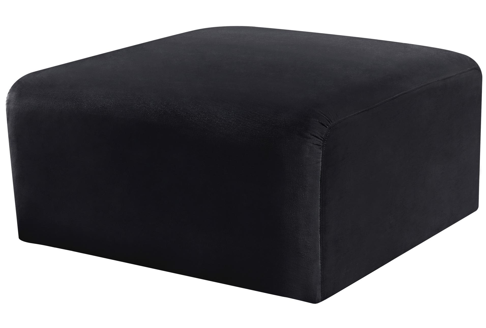arc black velvet upholstered modular ottoman | square 12 arc black velvet upholstered modular ottoman | square