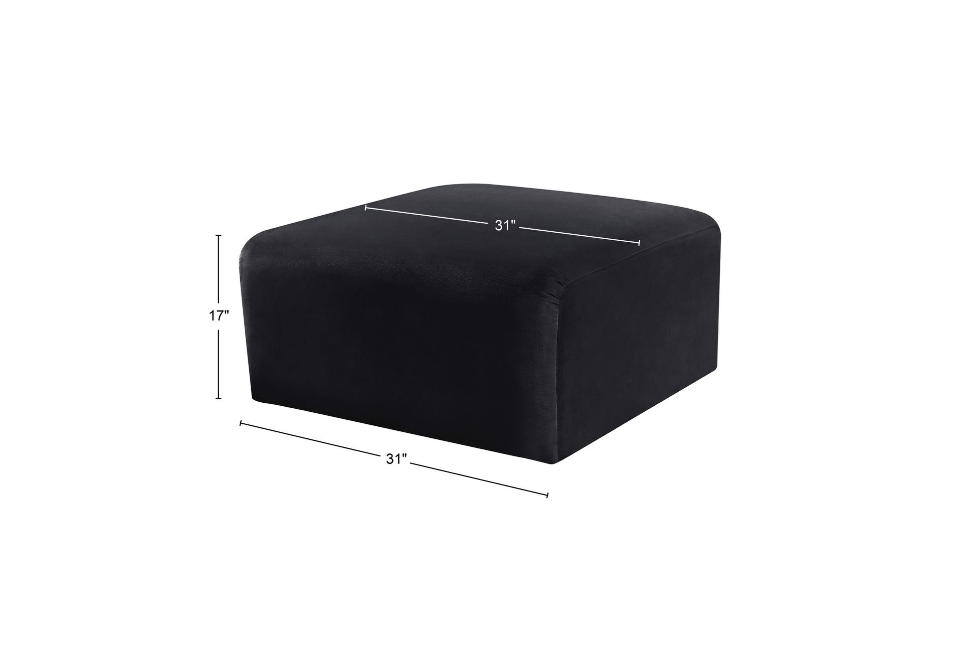 arc black velvet upholstered modular ottoman | square 14 arc black velvet upholstered modular ottoman | square