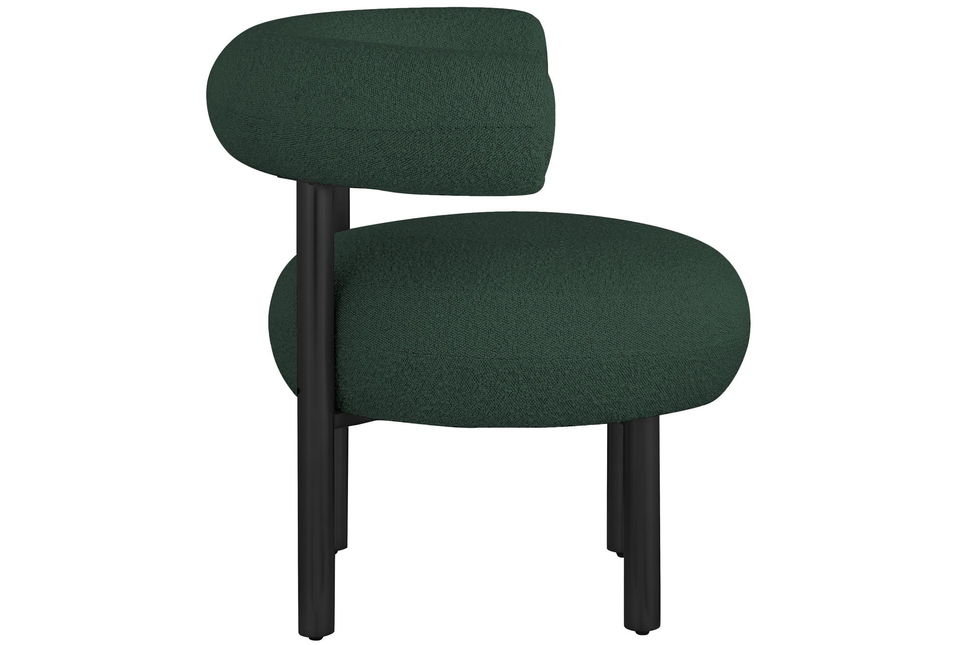 bordeaux green boucle fabric accent chair | curved | armless 11 bordeaux green boucle fabric accent chair | curved | armless