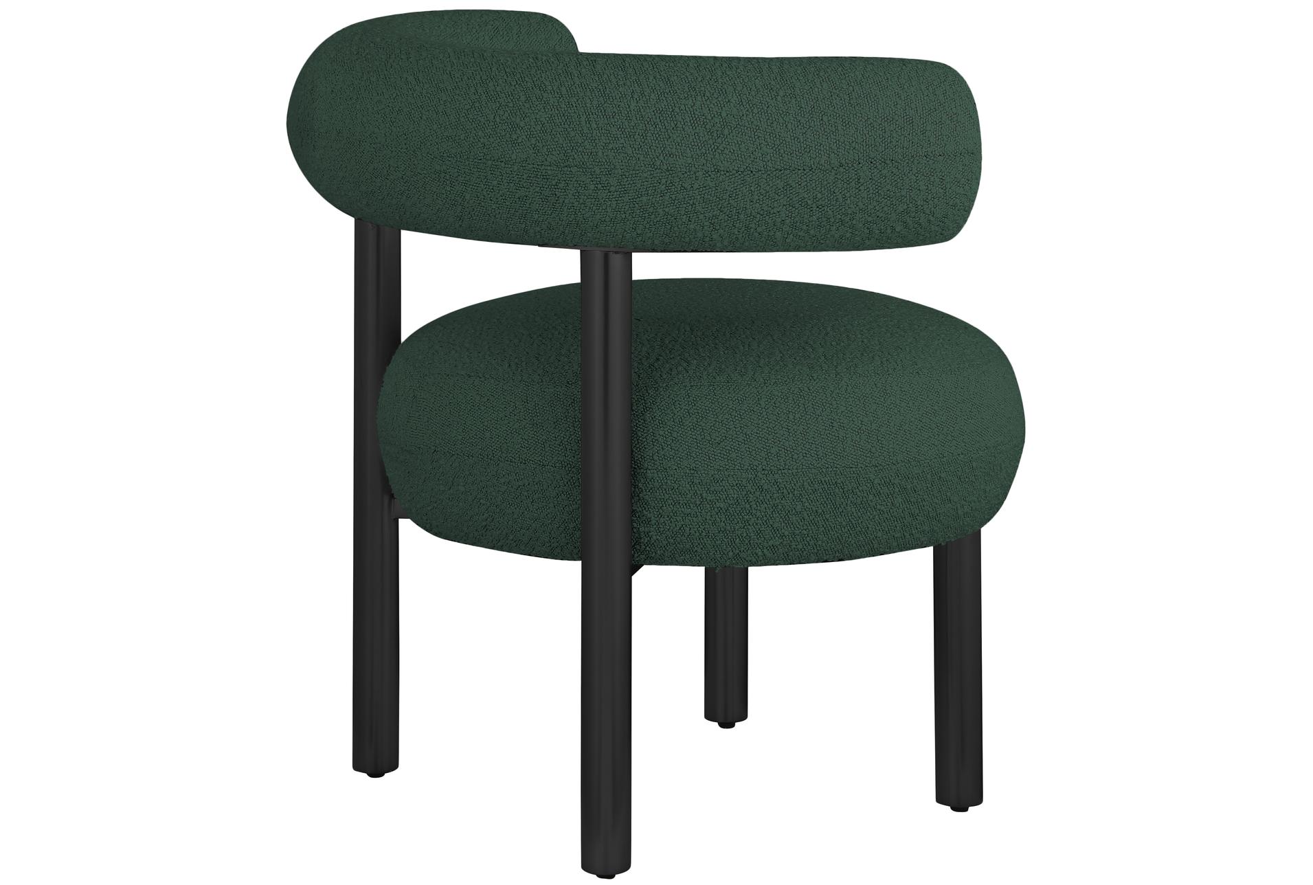 bordeaux green boucle fabric accent chair | curved | armless 12 bordeaux green boucle fabric accent chair | curved | armless