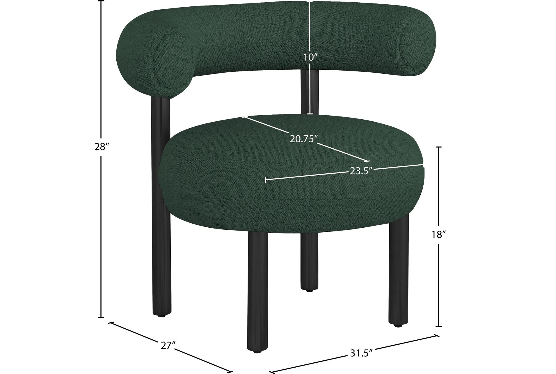 bordeaux green boucle fabric accent chair | curved | armless 14 bordeaux green boucle fabric accent chair | curved | armless