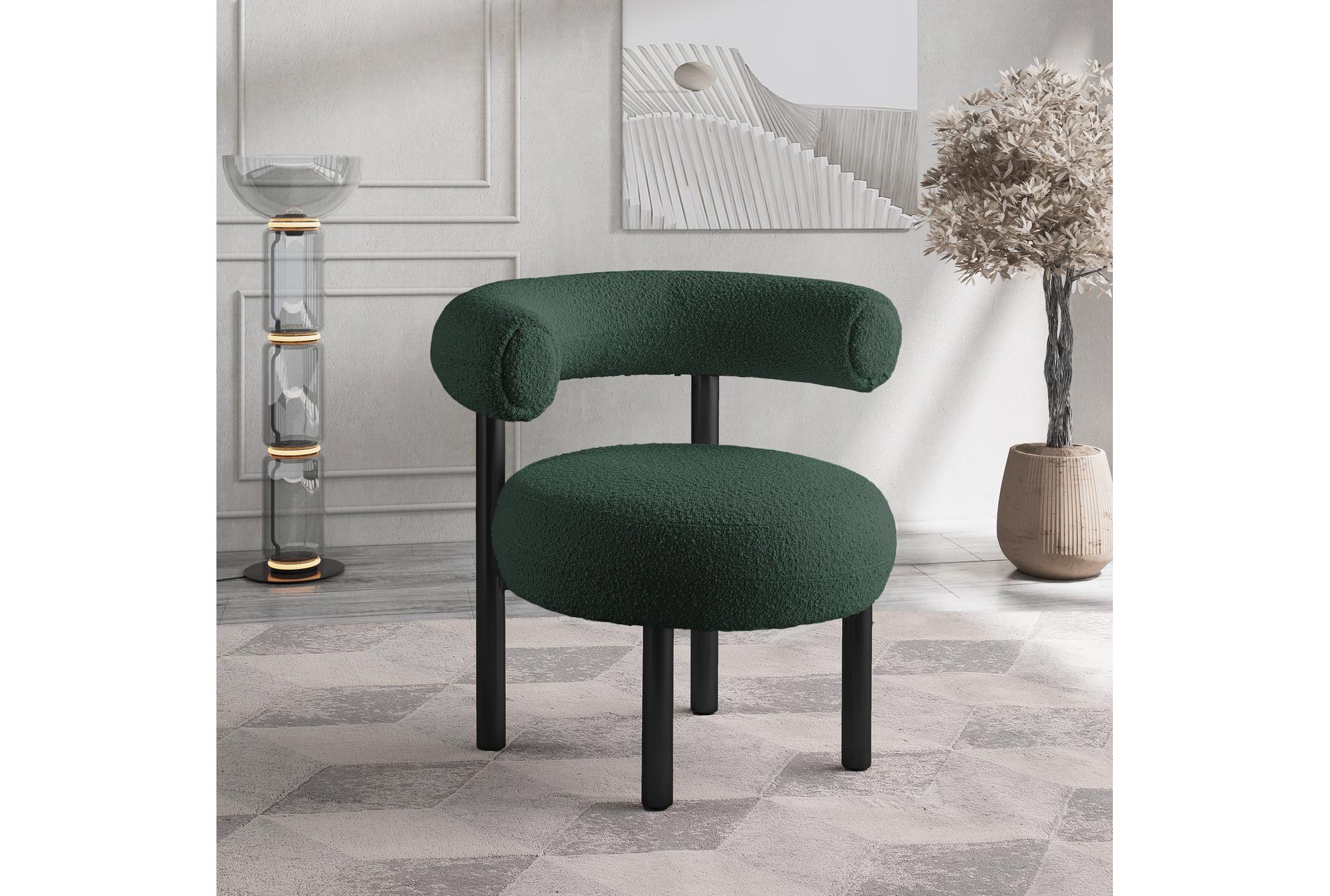 bordeaux green boucle fabric accent chair | curved | armless 16 bordeaux green boucle fabric accent chair | curved | armless