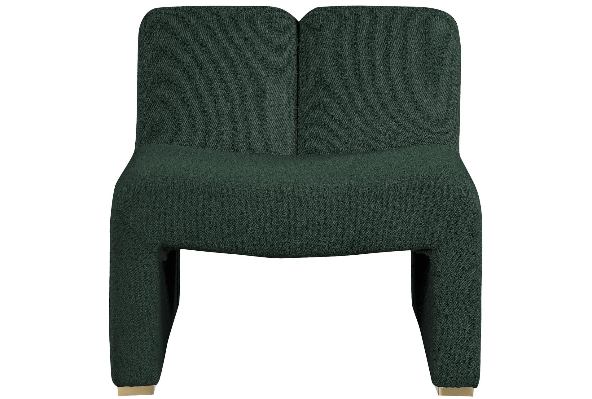 alta green boucle fabric accent chair | armless 12 alta green boucle fabric accent chair | armless