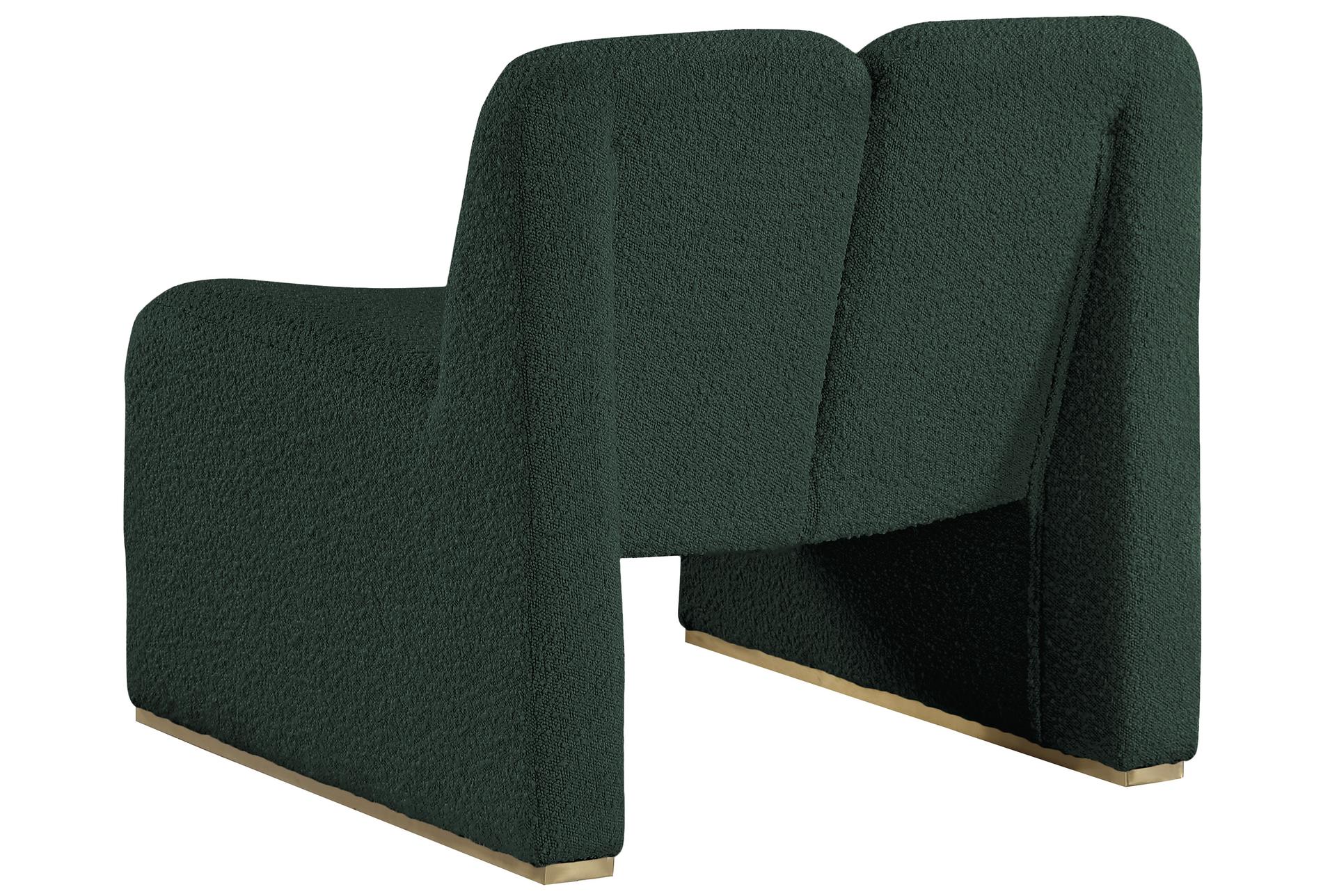 alta green boucle fabric accent chair | armless 14 alta green boucle fabric accent chair | armless