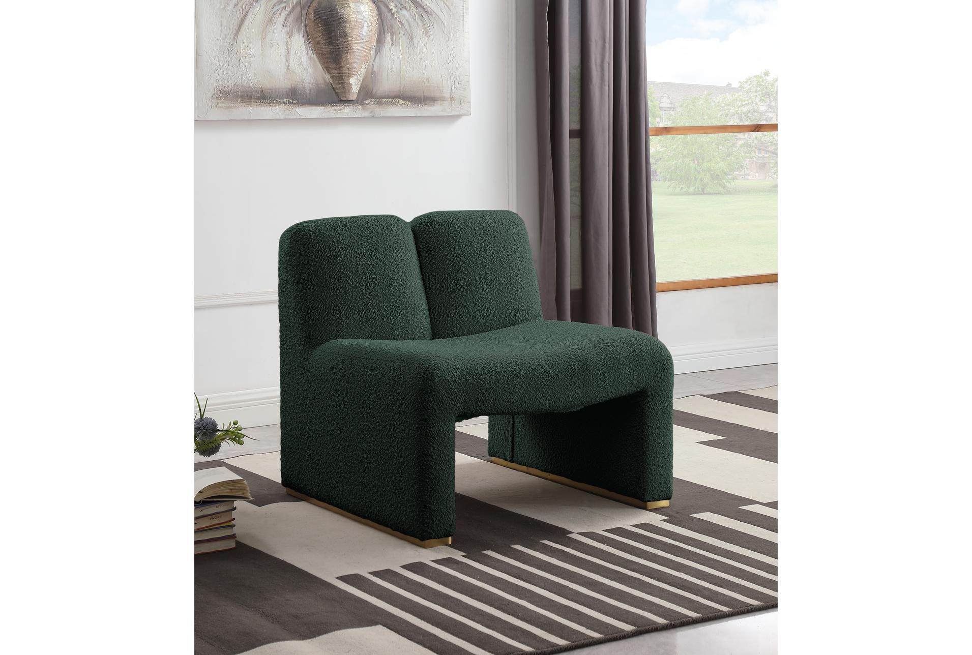 alta green boucle fabric accent chair | armless 18 alta green boucle fabric accent chair | armless