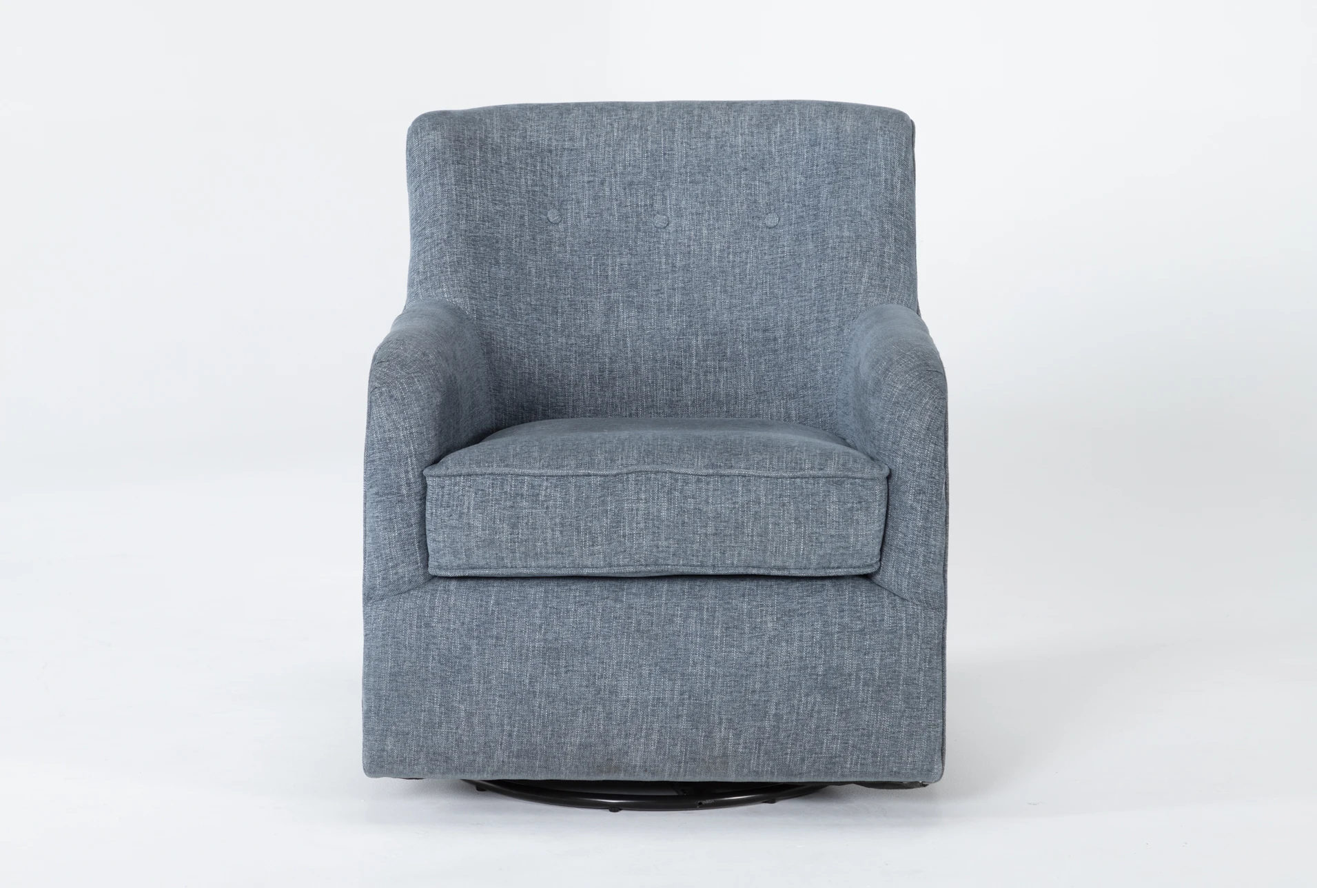 katrina blue fabric swivel glider arm chair | armchair | reading | foam cushions | club | lounge | tight back | assembled