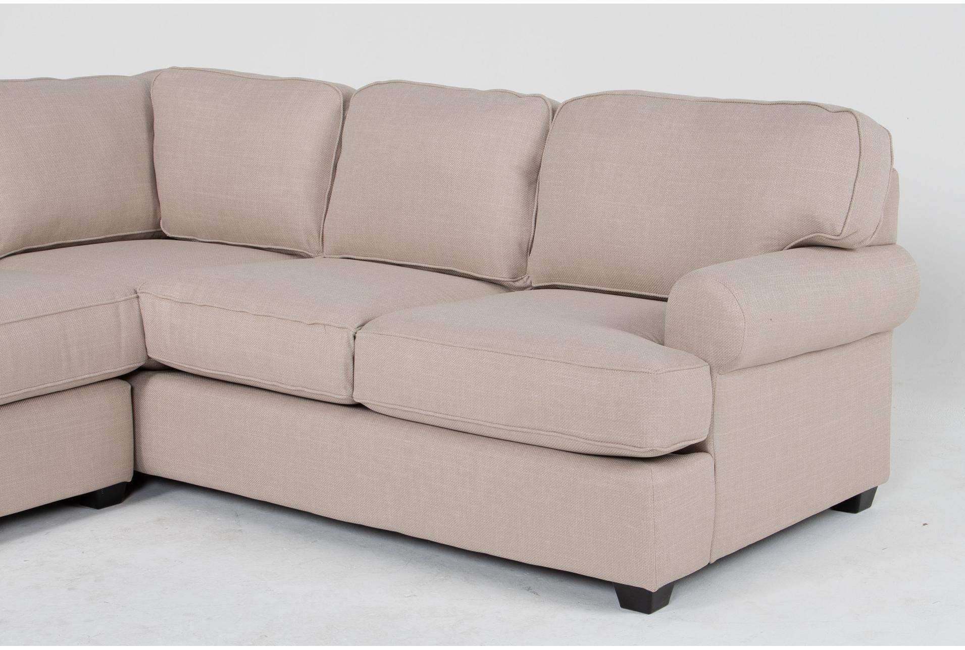 hampstead ii linen 140" 2 piece sectional with left arm facing sofa & ottoman | loose reversible back 8 hampstead ii linen 140" 2 piece sectional with left arm facing sofa & ottoman | loose reversible back