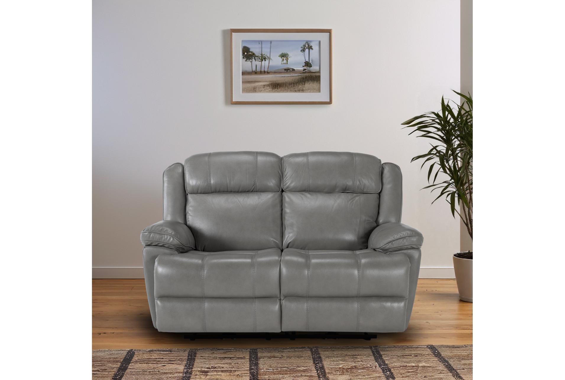 eckhart grey leather 65" power reclining loveseat with power headrest & usb 20 eckhart grey leather 65" power reclining loveseat with power headrest & usb