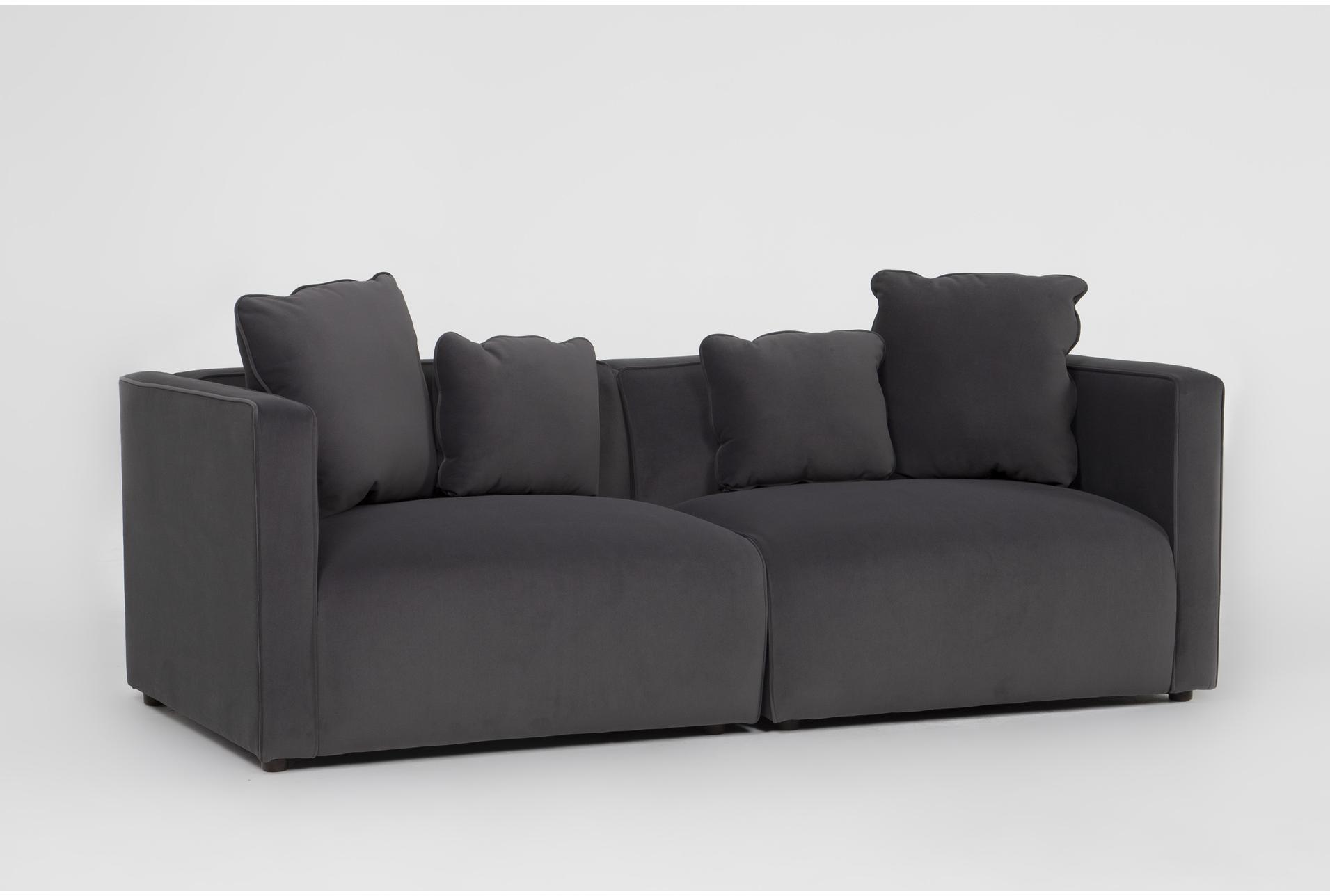 tao dark grey velvet 82" 2 piece apartment sofa 9 tao dark grey velvet 82" 2 piece apartment sofa