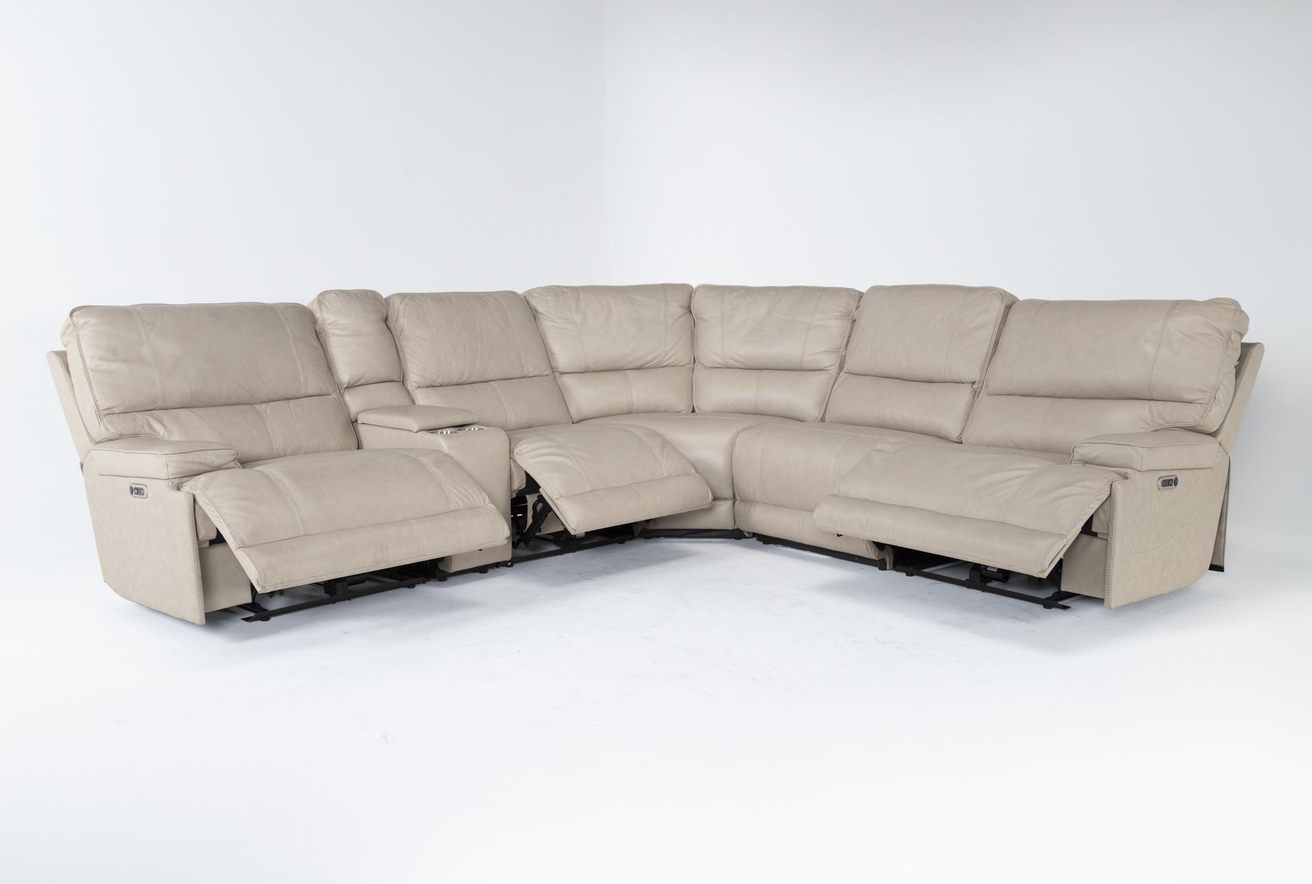 watkins beige natural linen leather 150" 6 piece power cordless reclining modular sectional with power headrest & usb | adjustable headrests 12 watkins beige natural linen leather 150" 6 piece power cordless reclining modular sectional with power headrest & usb | adjustable headrests