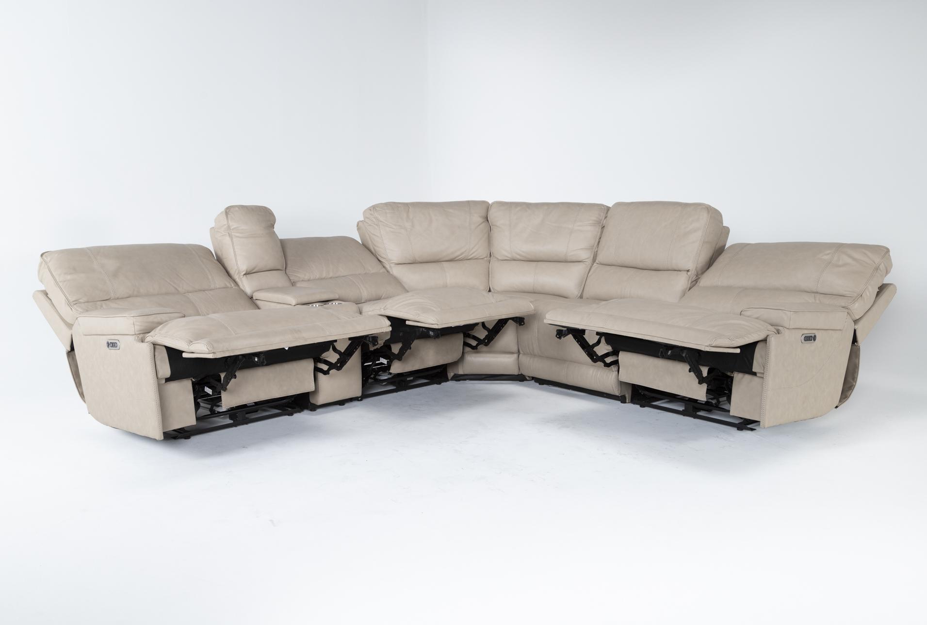 watkins beige natural linen leather 150" 6 piece power cordless reclining modular sectional with power headrest & usb | adjustable headrests 14 watkins beige natural linen leather 150" 6 piece power cordless reclining modular sectional with power headrest & usb | adjustable headrests