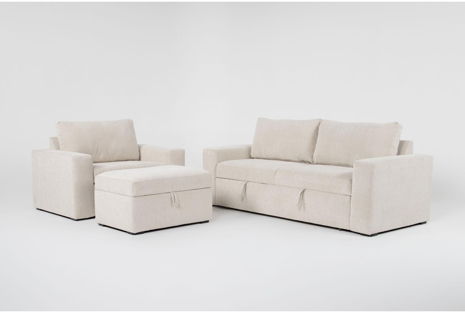 sebastian cream chenille fabric 3 piece convertible futon sleeper sofa bed chair & storage ottoman set 1 sebastian cream chenille fabric 3 piece convertible futon sleeper sofa bed chair & storage ottoman set