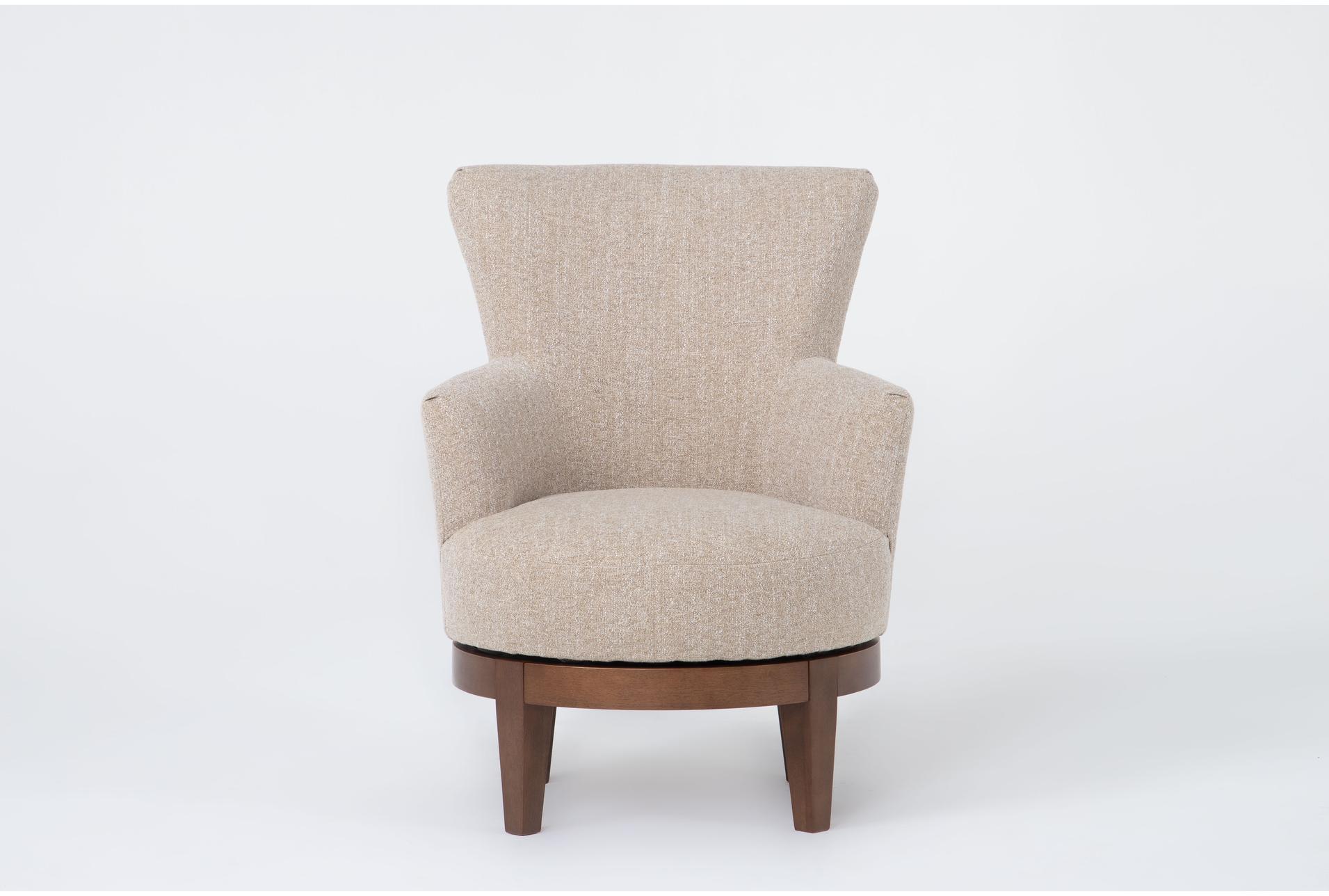 halle tan 31" swivel accent chair | dark walnut finish 1 halle tan 31" swivel accent chair | dark walnut finish