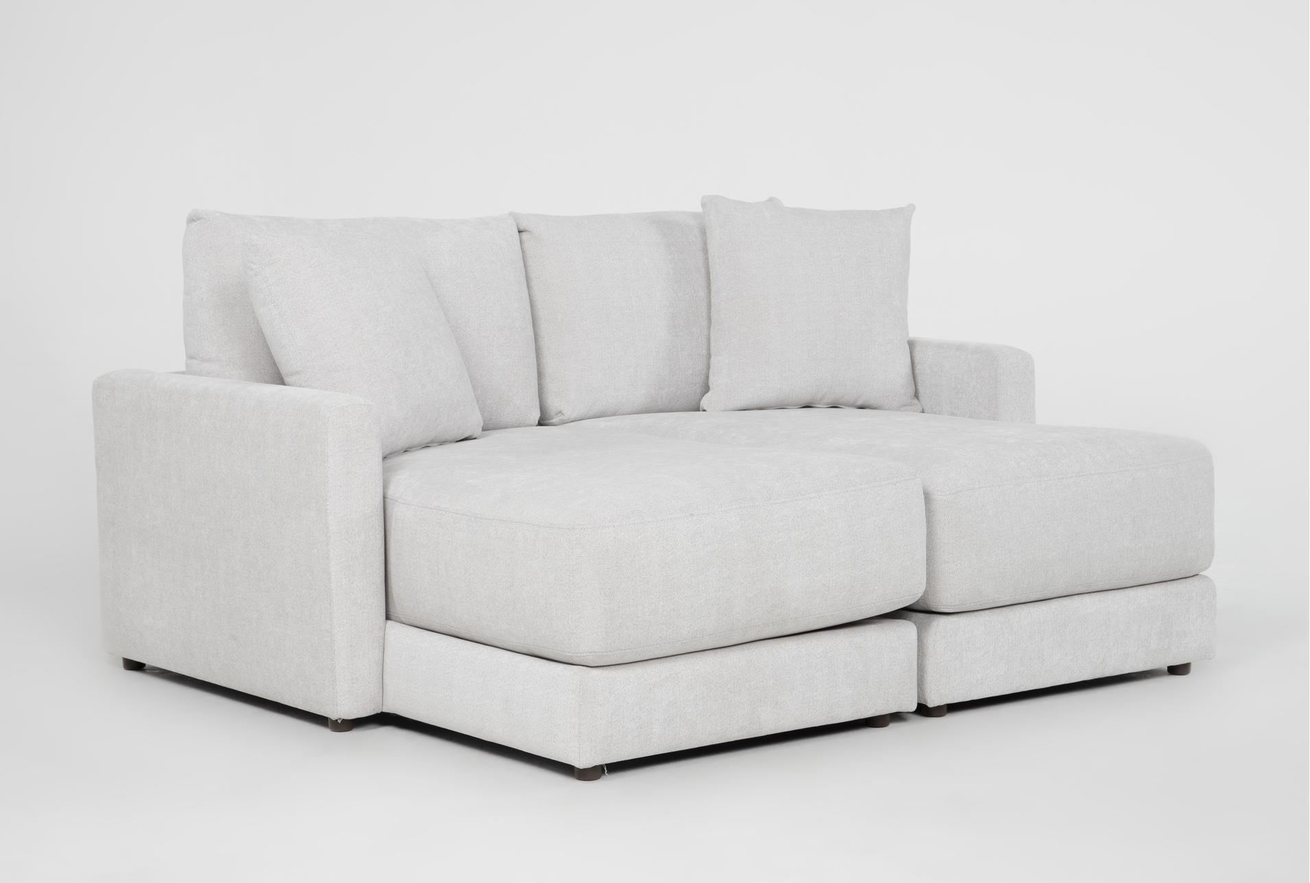 alicia greige chenille 74" double chaise