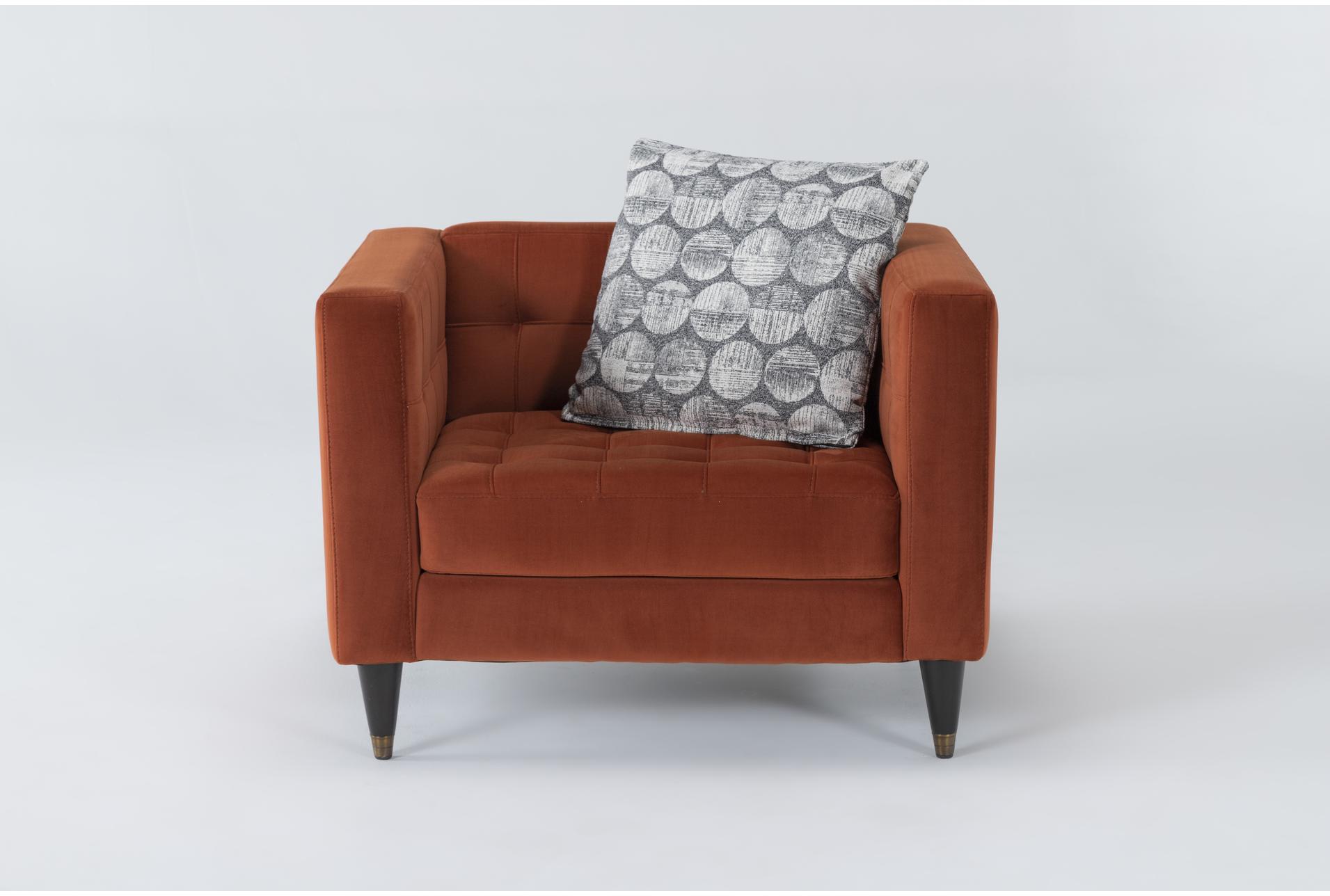 tate iv 39" orange fabric velvet mid-century modern oversized chair | armchair | sofa | arms | tufted | club 1 tate iv 39" orange fabric velvet mid-century modern oversized chair | armchair | sofa | arms | tufted | club