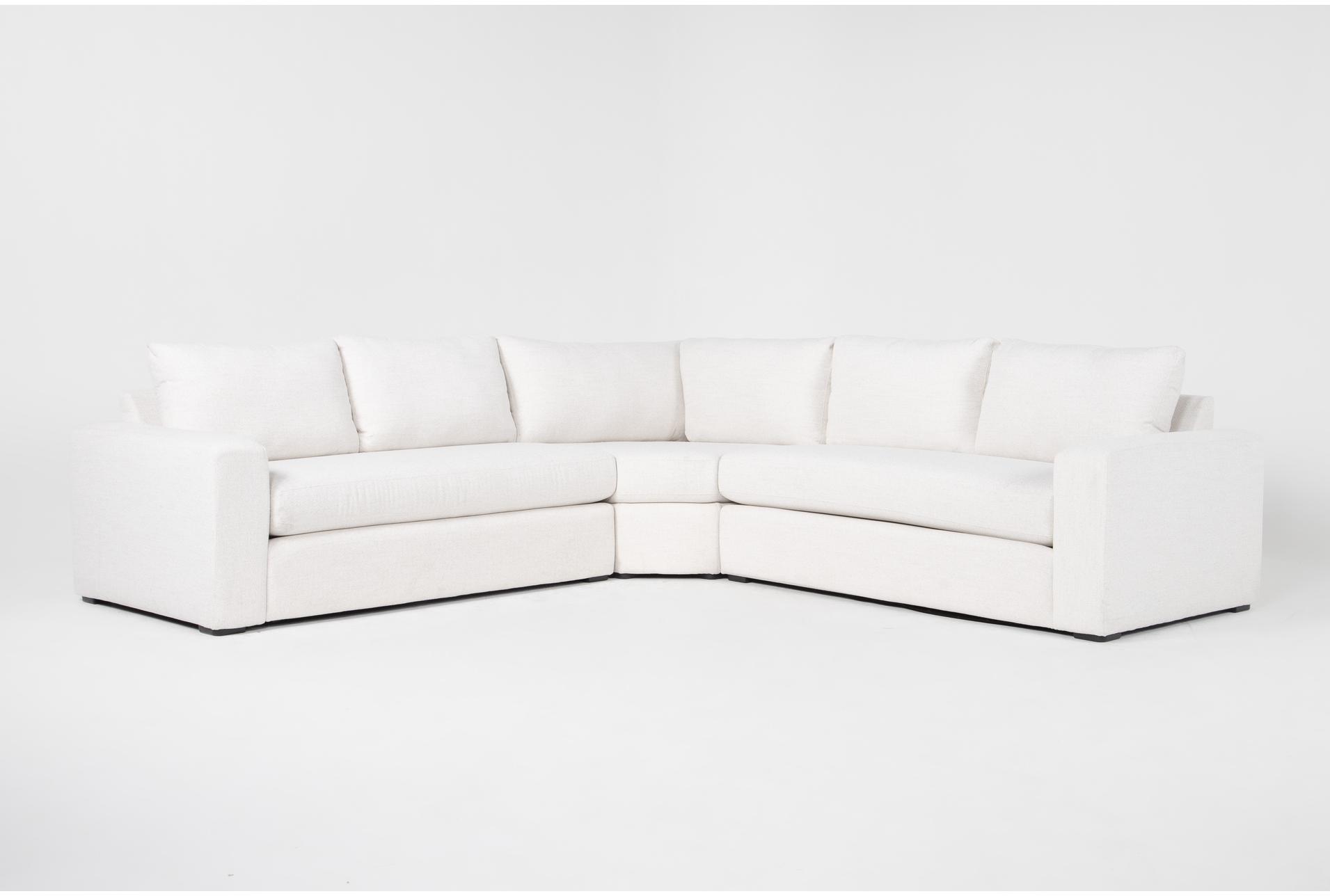 isabella ii cream beige 119" 3 piece sectional with wedge corner | symmetrical | fabric | loose reversible back 1 isabella ii cream beige 119" 3 piece sectional with wedge corner | symmetrical | fabric | loose reversible back
