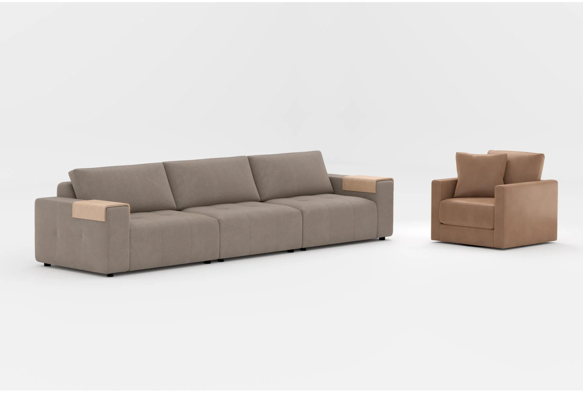 amallo mocha brown fabric 151" 3 piece sofa|alicia saddle brown vegan faux leather 40" swivel chair 1 amallo mocha brown fabric 151" 3 piece sofa|alicia saddle brown vegan faux leather 40" swivel chair