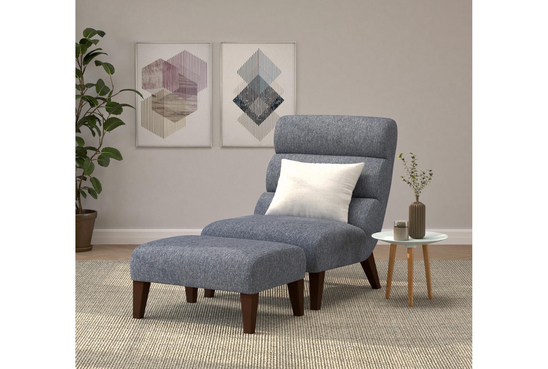 lucca blue fabric accent chair & ottoman | reading | lounge | armless 14 lucca blue fabric accent chair & ottoman | reading | lounge | armless