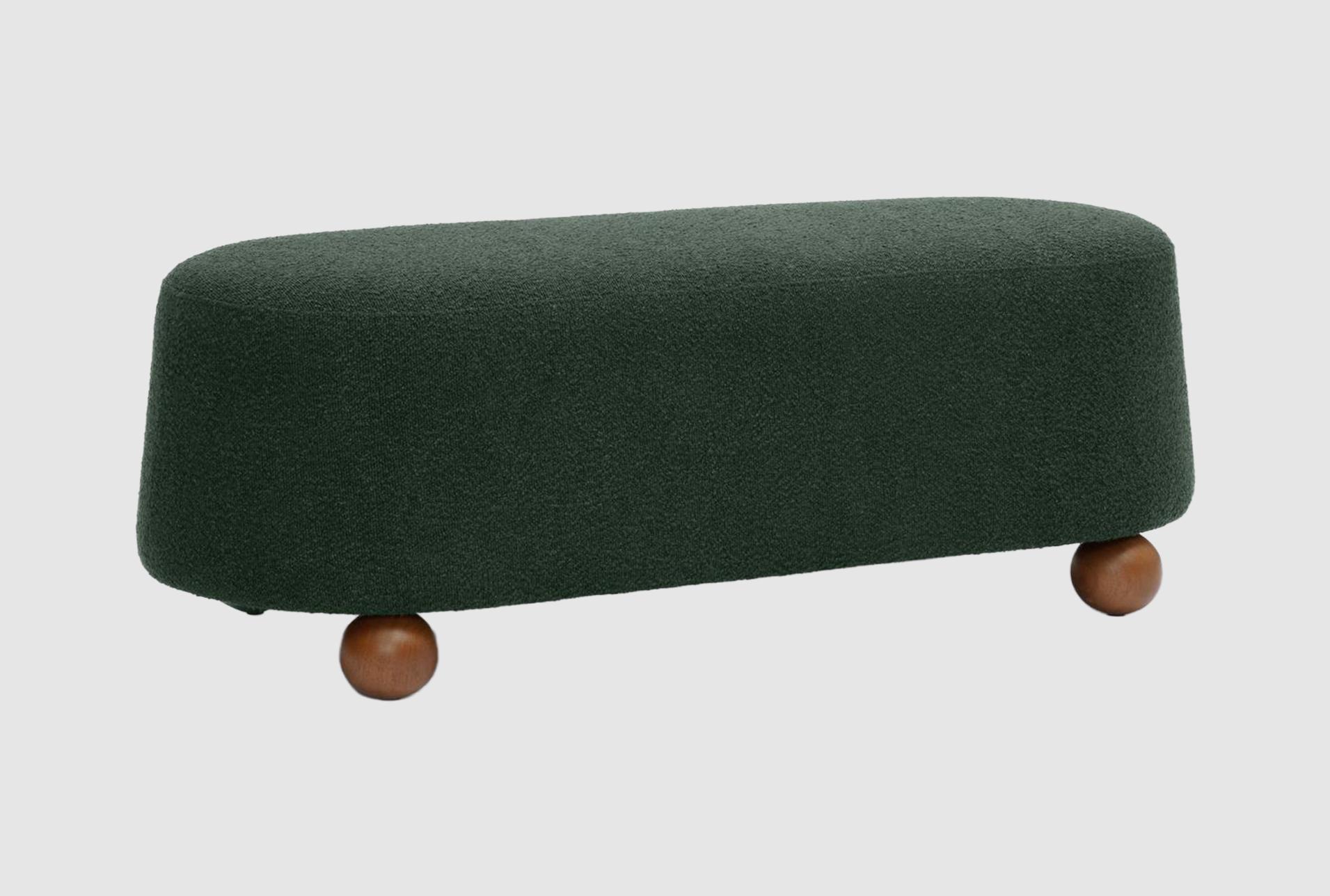 jaine forest green boucle large ottoman | oval 1 jaine forest green boucle large ottoman | oval