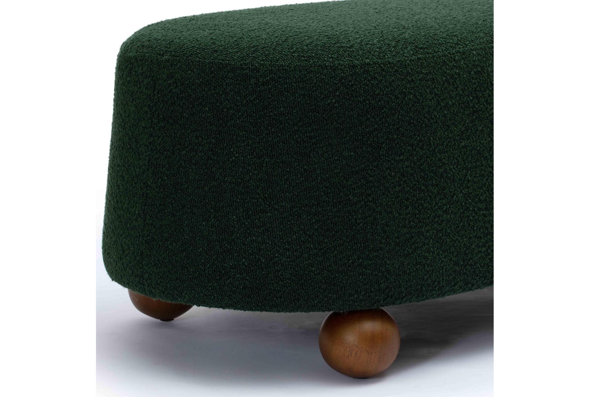 jaine forest green boucle large ottoman | oval 10 jaine forest green boucle large ottoman | oval