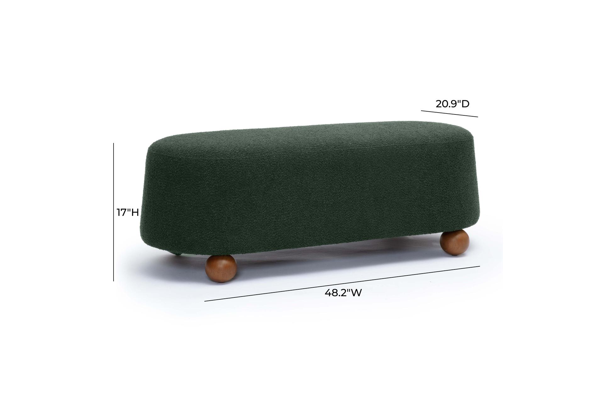 jaine forest green boucle large ottoman | oval 11 jaine forest green boucle large ottoman | oval