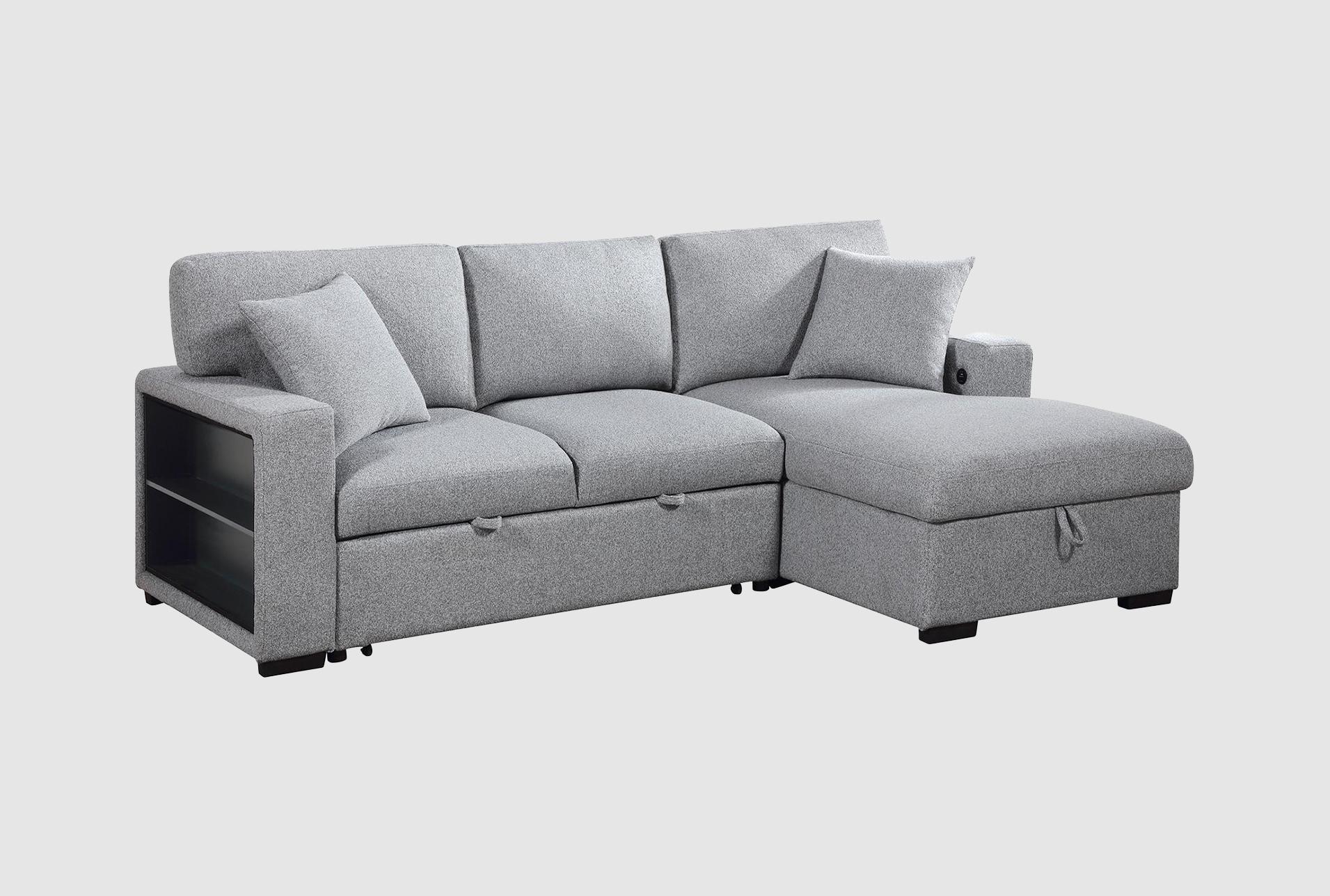 dimitri grey sectional with right chaise pull-out bed and hidden storage 1 dimitri grey sectional with right chaise pull-out bed and hidden storage