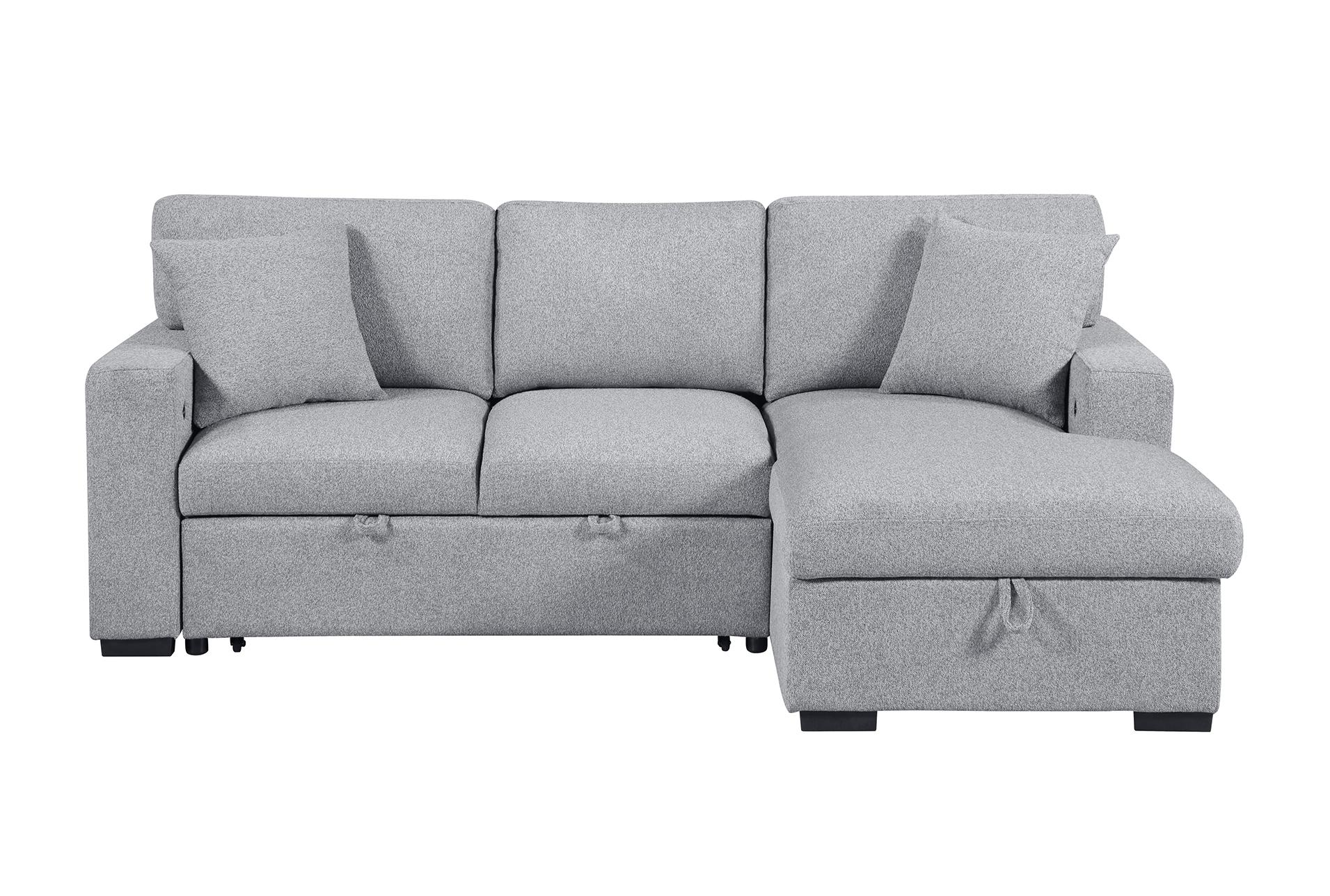 dimitri grey sectional with right chaise pull-out bed and hidden storage 15 dimitri grey sectional with right chaise pull-out bed and hidden storage