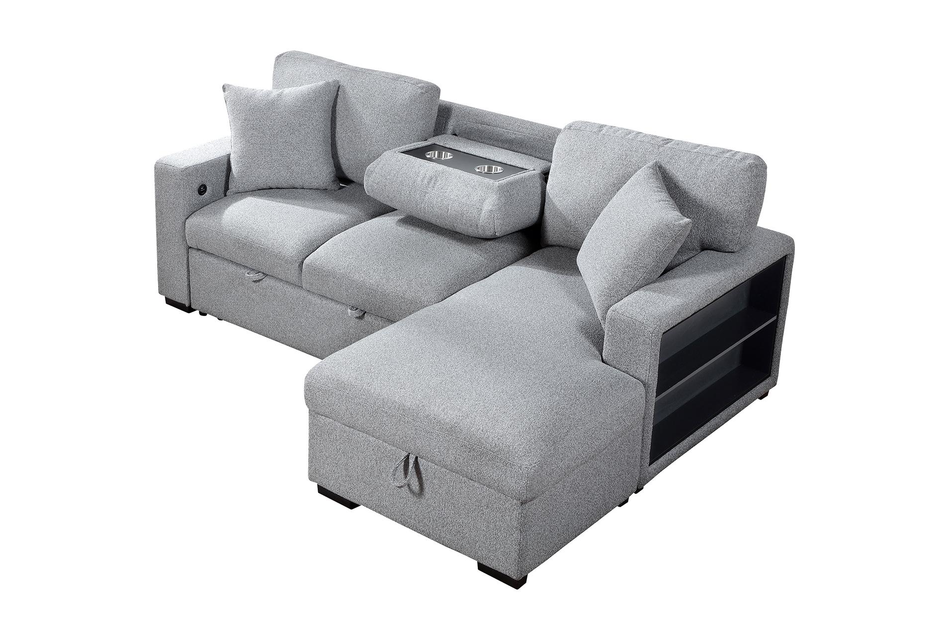 dimitri grey sectional with right chaise pull-out bed and hidden storage 17 dimitri grey sectional with right chaise pull-out bed and hidden storage
