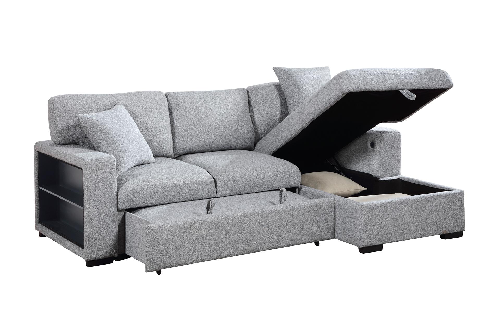 dimitri grey sectional with right chaise pull-out bed and hidden storage 18 dimitri grey sectional with right chaise pull-out bed and hidden storage