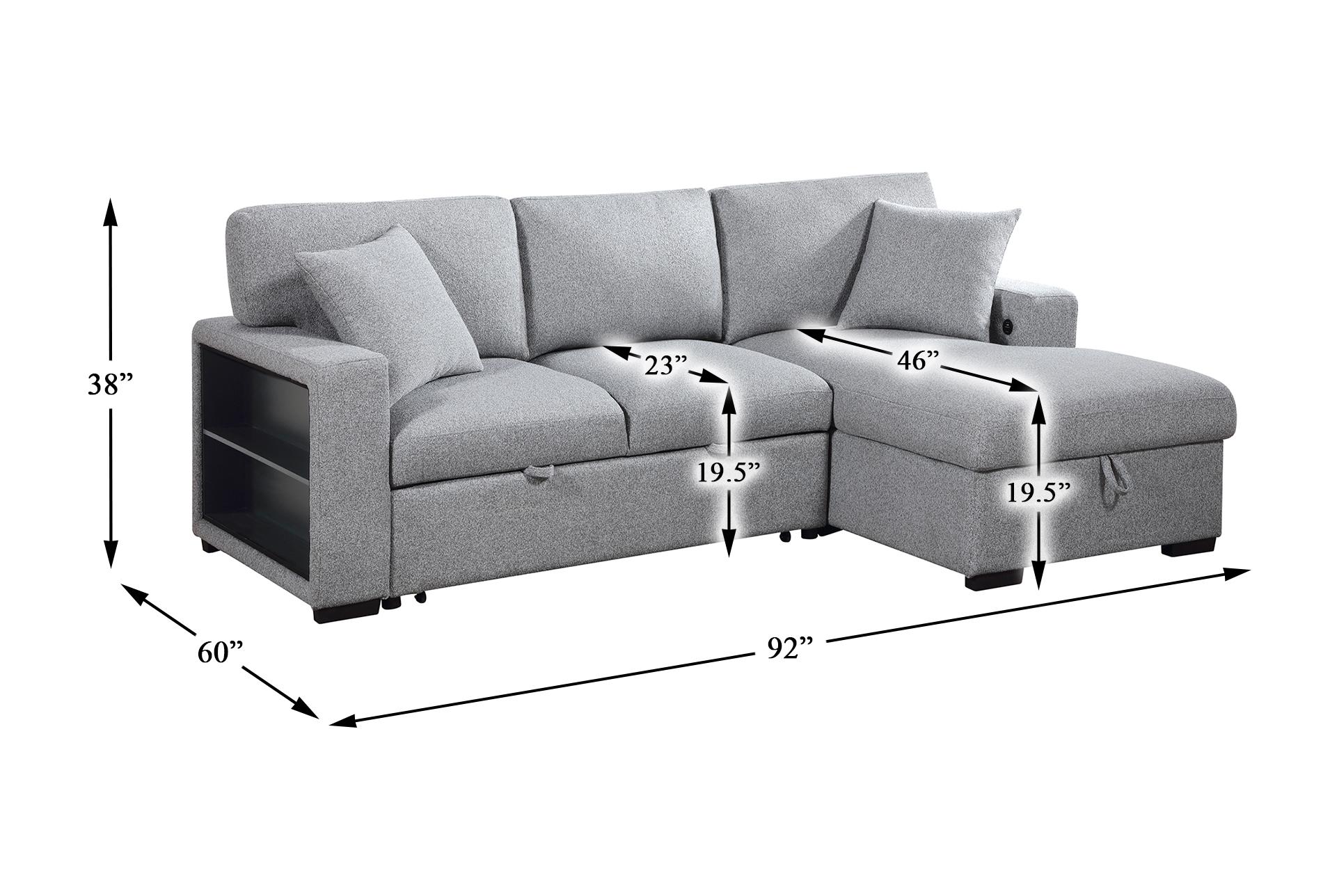 dimitri grey sectional with right chaise pull-out bed and hidden storage 21 dimitri grey sectional with right chaise pull-out bed and hidden storage