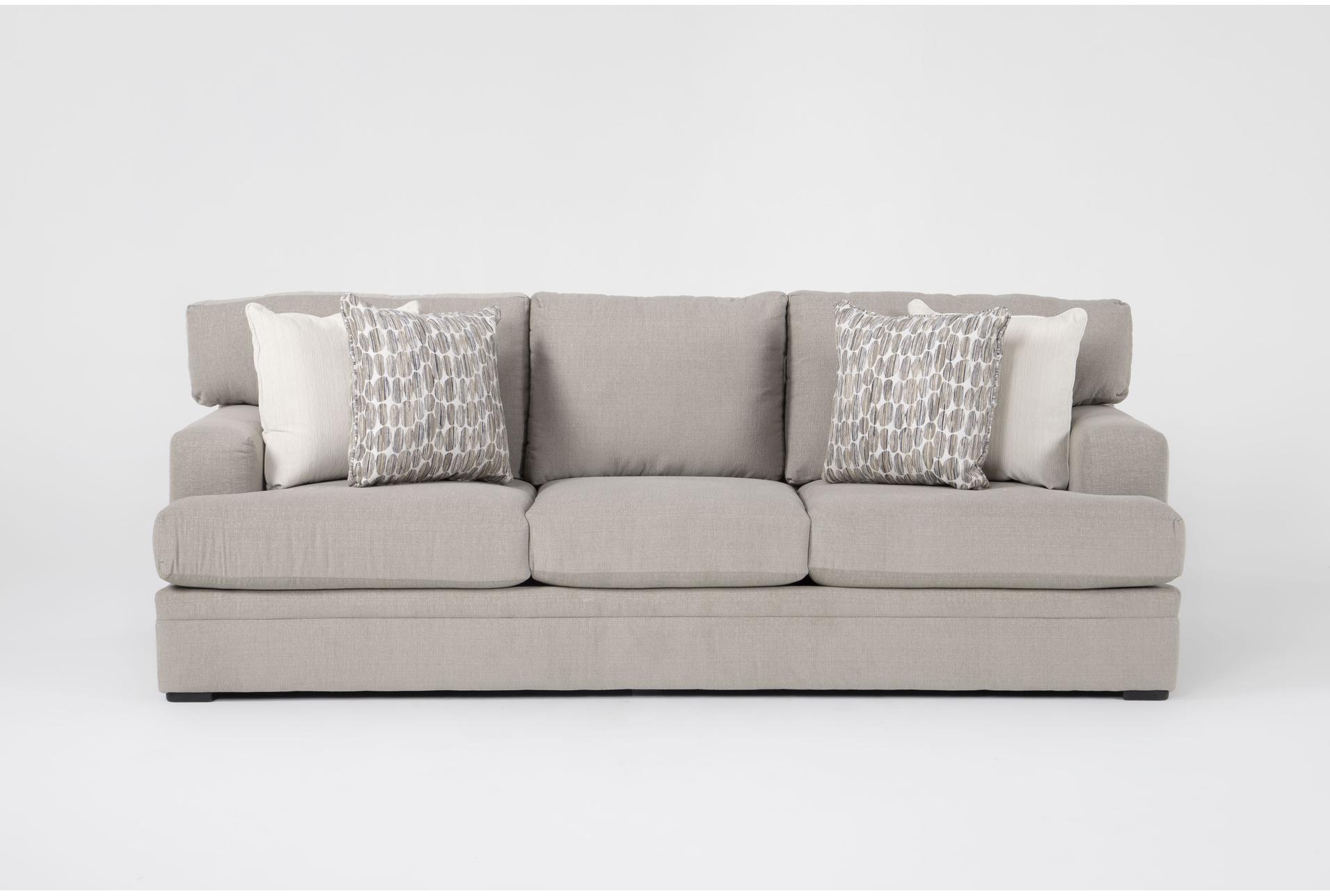 anacapa cement grey fabric 97" sofa | loose reversible back 1 anacapa cement grey fabric 97" sofa | loose reversible back
