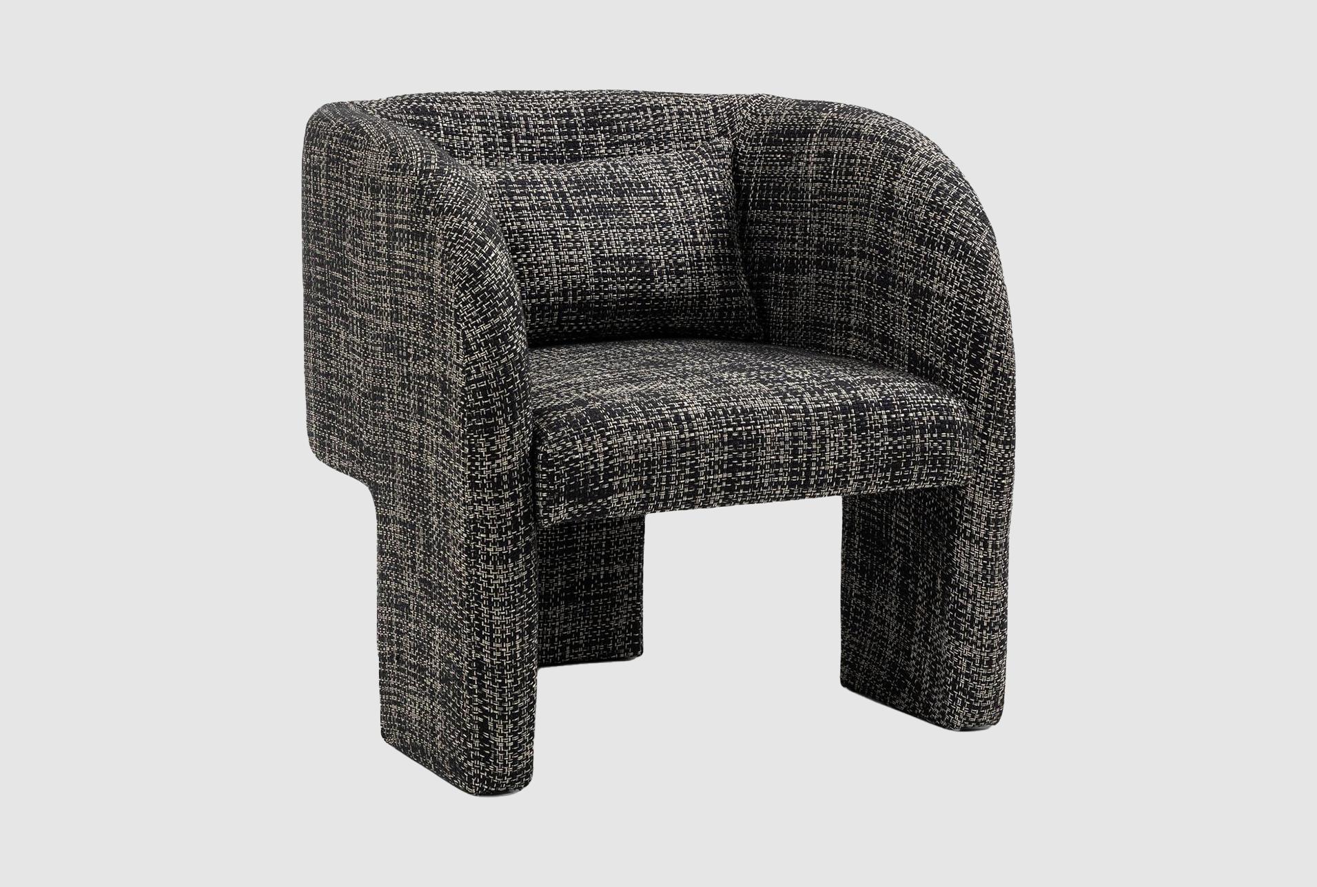 sawyer black weaved polyester fabric accent chair | with arms 1 sawyer black weaved polyester fabric accent chair | with arms