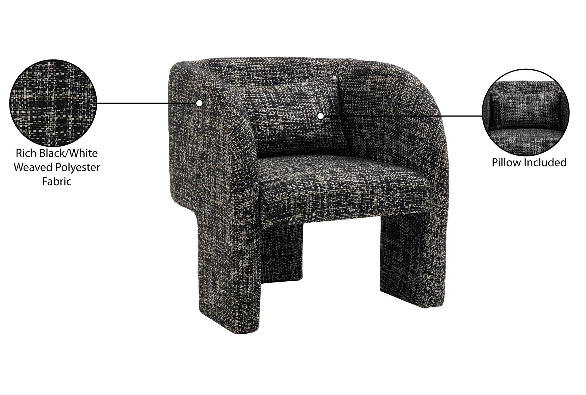 sawyer black weaved polyester fabric accent chair | with arms 11 sawyer black weaved polyester fabric accent chair | with arms