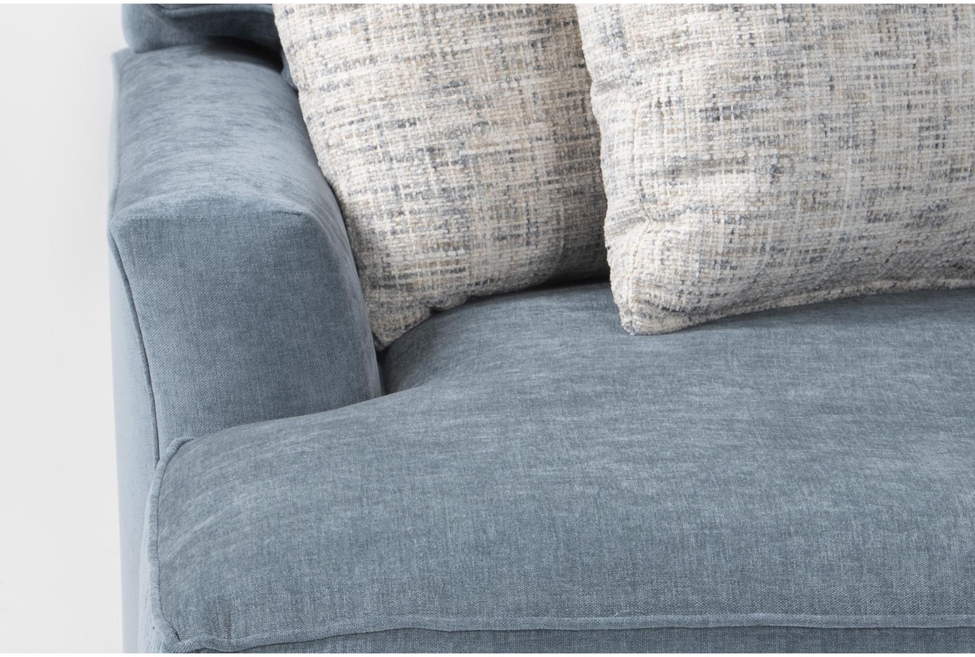 aspen jungle foam blue 3 piece 163" sectional with left arm facing cuddler chaise | fabric | loose reversible back 8 aspen jungle foam blue 3 piece 163" sectional with left arm facing cuddler chaise | fabric | loose reversible back