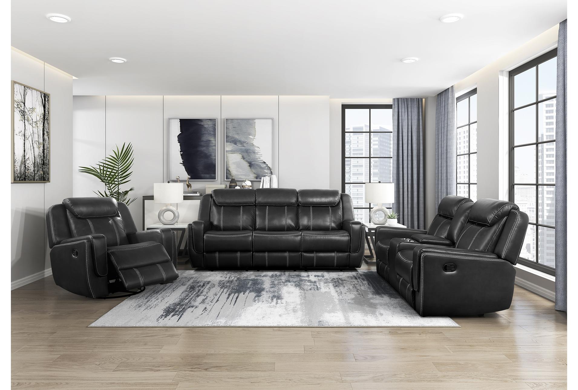 vanguard black faux leather 86" manual reclining sofa with drop down table & usb | exterior pull 20 vanguard black faux leather 86" manual reclining sofa with drop down table & usb | exterior pull
