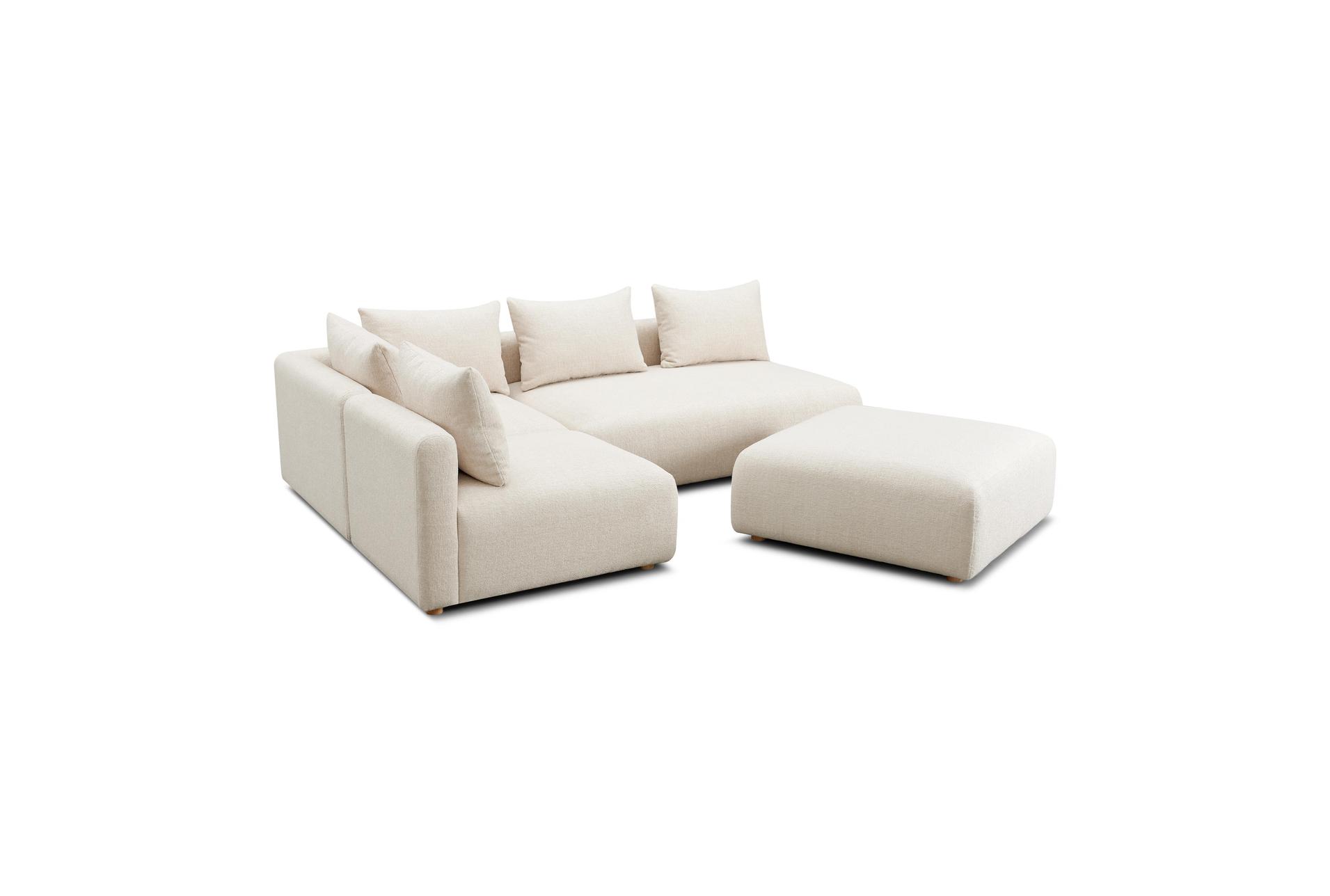 hangover cream heavy textured fabric 4-piece modular chaise sectional 8 hangover cream heavy textured fabric 4-piece modular chaise sectional