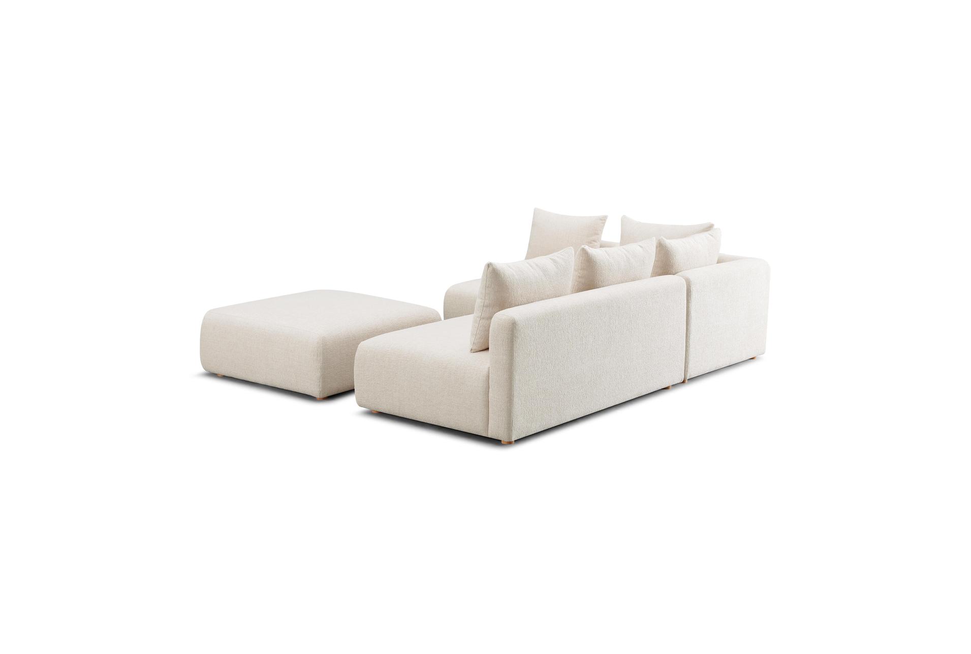 hangover cream heavy textured fabric 4-piece modular chaise sectional 9 hangover cream heavy textured fabric 4-piece modular chaise sectional
