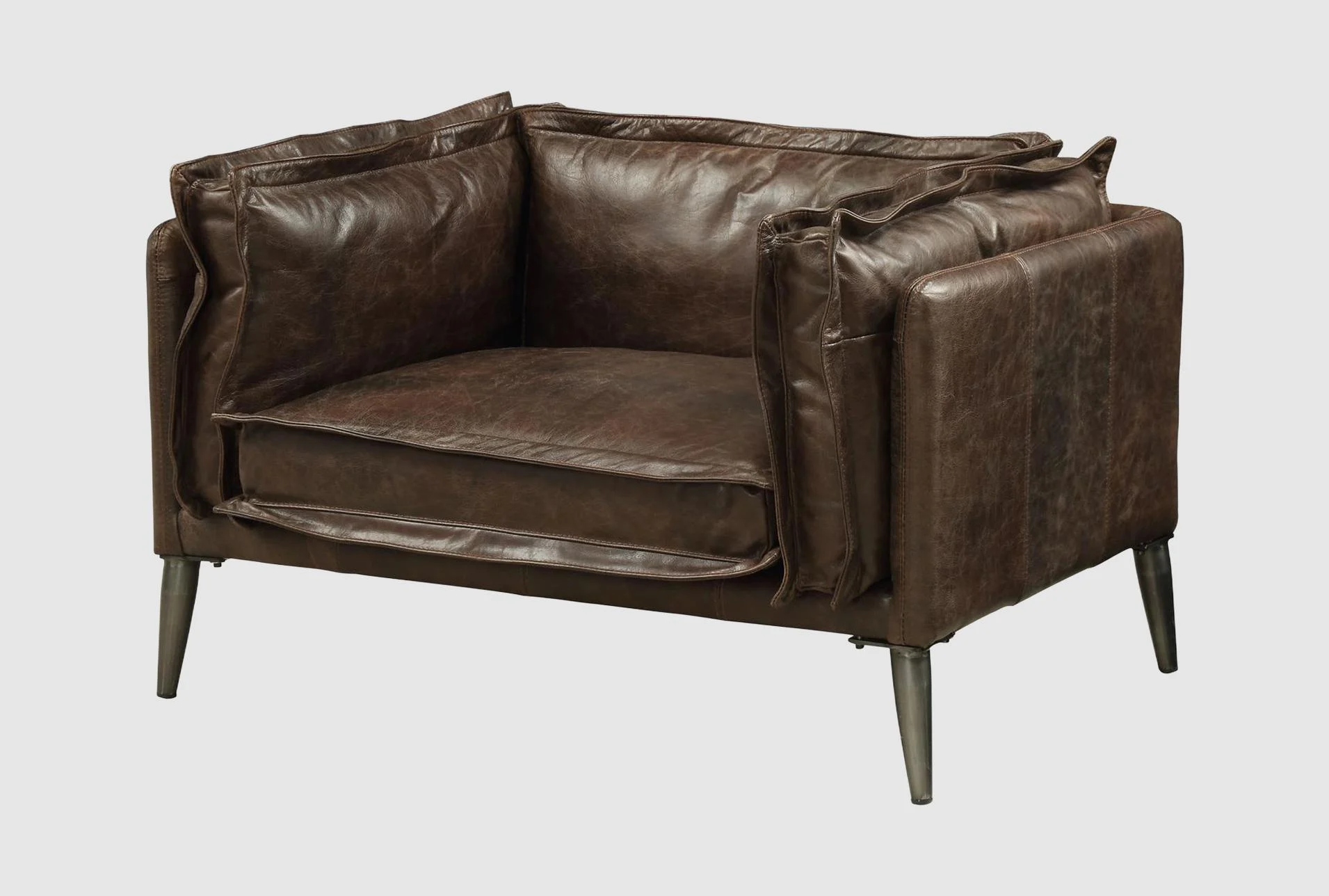 merle chocolate top grain leather chair 1 merle chocolate top grain leather chair