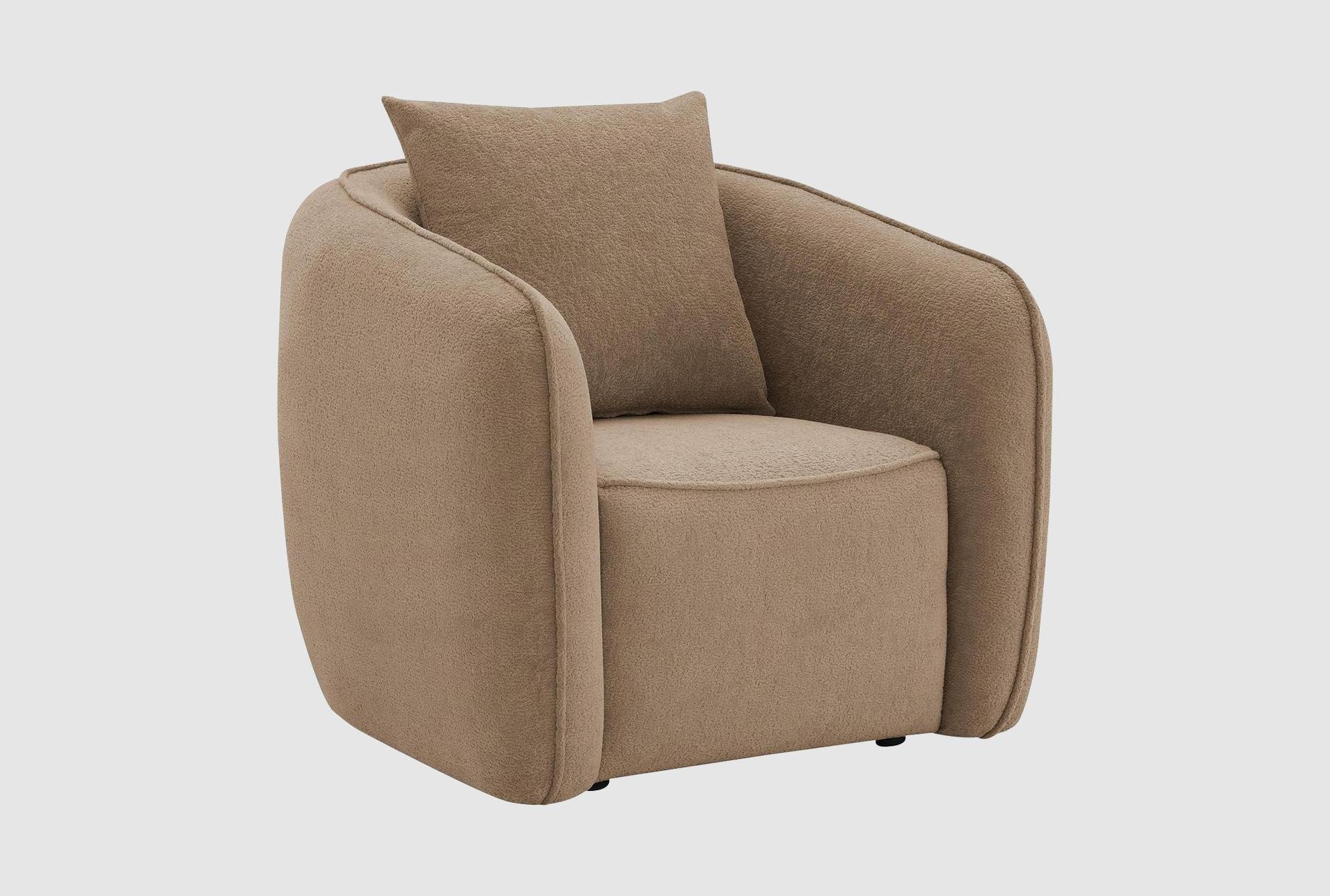 larissa brown chenille chair with pillow 1 larissa brown chenille chair with pillow