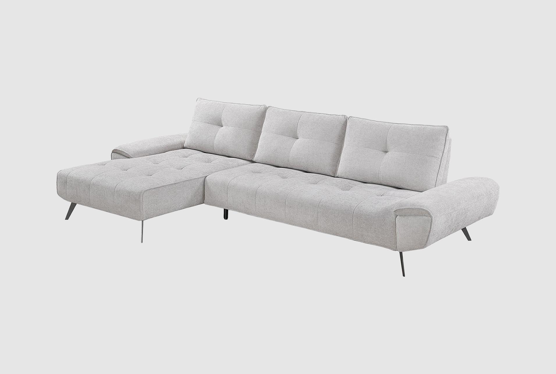 vortex light grey 2-piece sectional with left chaise and dual-position backs for adjustable seat depth 1 vortex light grey 2-piece sectional with left chaise and dual-position backs for adjustable seat depth