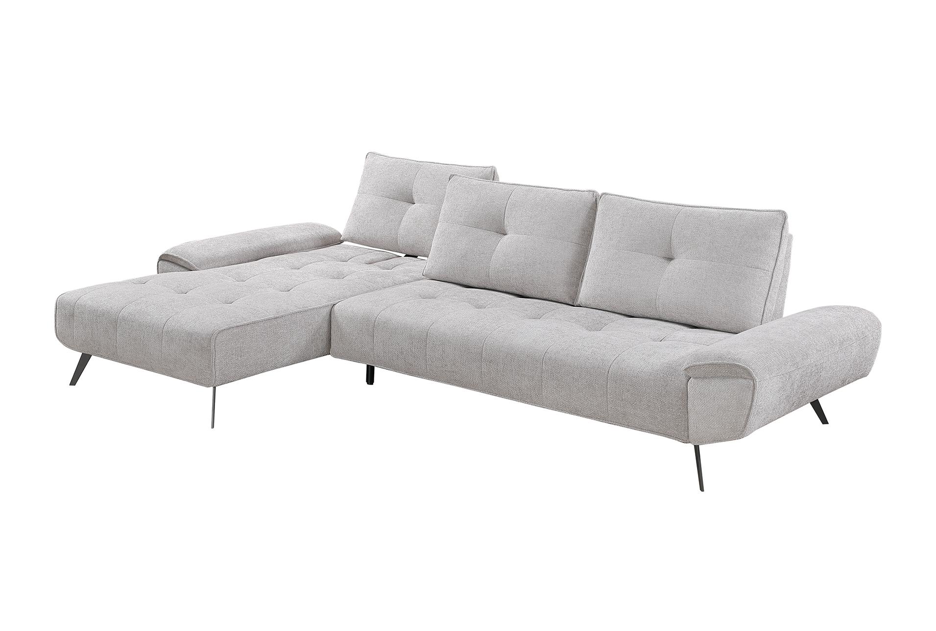 vortex light grey 2-piece sectional with left chaise and dual-position backs for adjustable seat depth 18 vortex light grey 2-piece sectional with left chaise and dual-position backs for adjustable seat depth