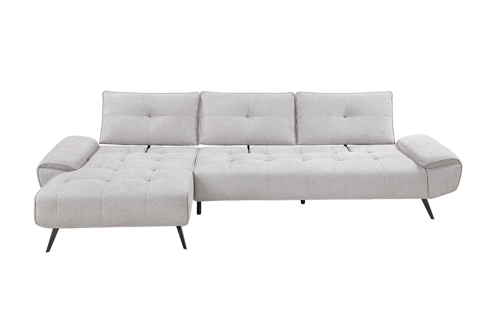 vortex light grey 2-piece sectional with left chaise and dual-position backs for adjustable seat depth 19 vortex light grey 2-piece sectional with left chaise and dual-position backs for adjustable seat depth