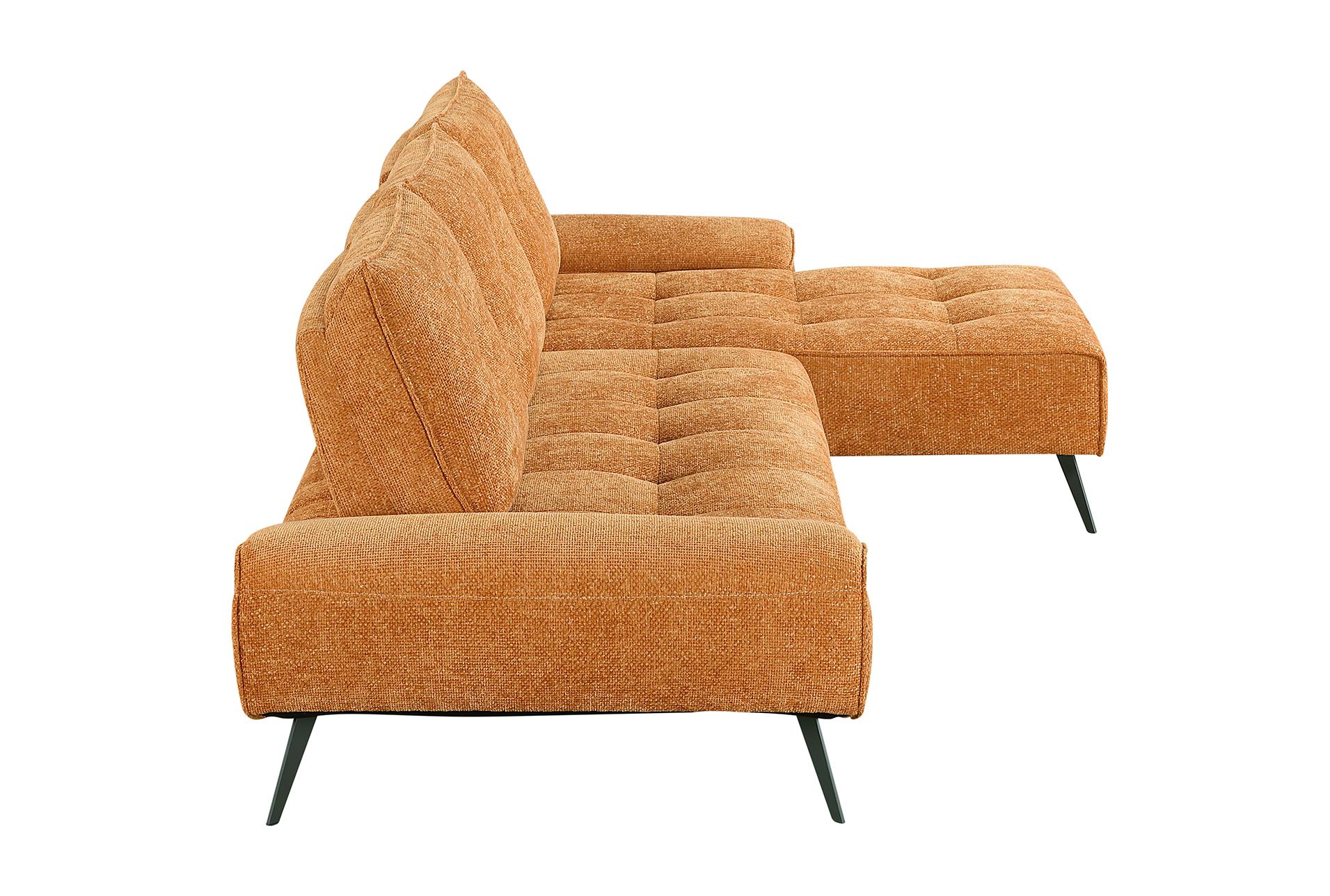 vortex orange 2-piece sectional with right chaise and dual-position backs for adjustable seat depth 16 vortex orange 2-piece sectional with right chaise and dual-position backs for adjustable seat depth