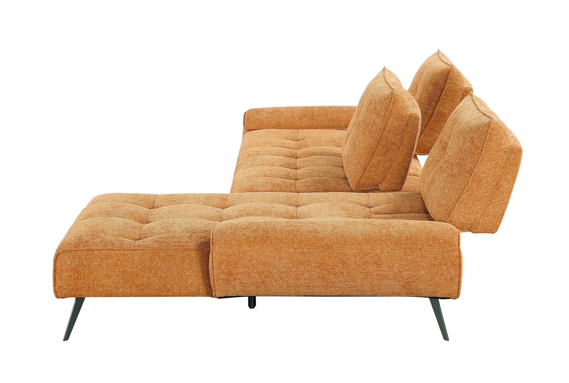 vortex orange 2-piece sectional with right chaise and dual-position backs for adjustable seat depth 20 vortex orange 2-piece sectional with right chaise and dual-position backs for adjustable seat depth